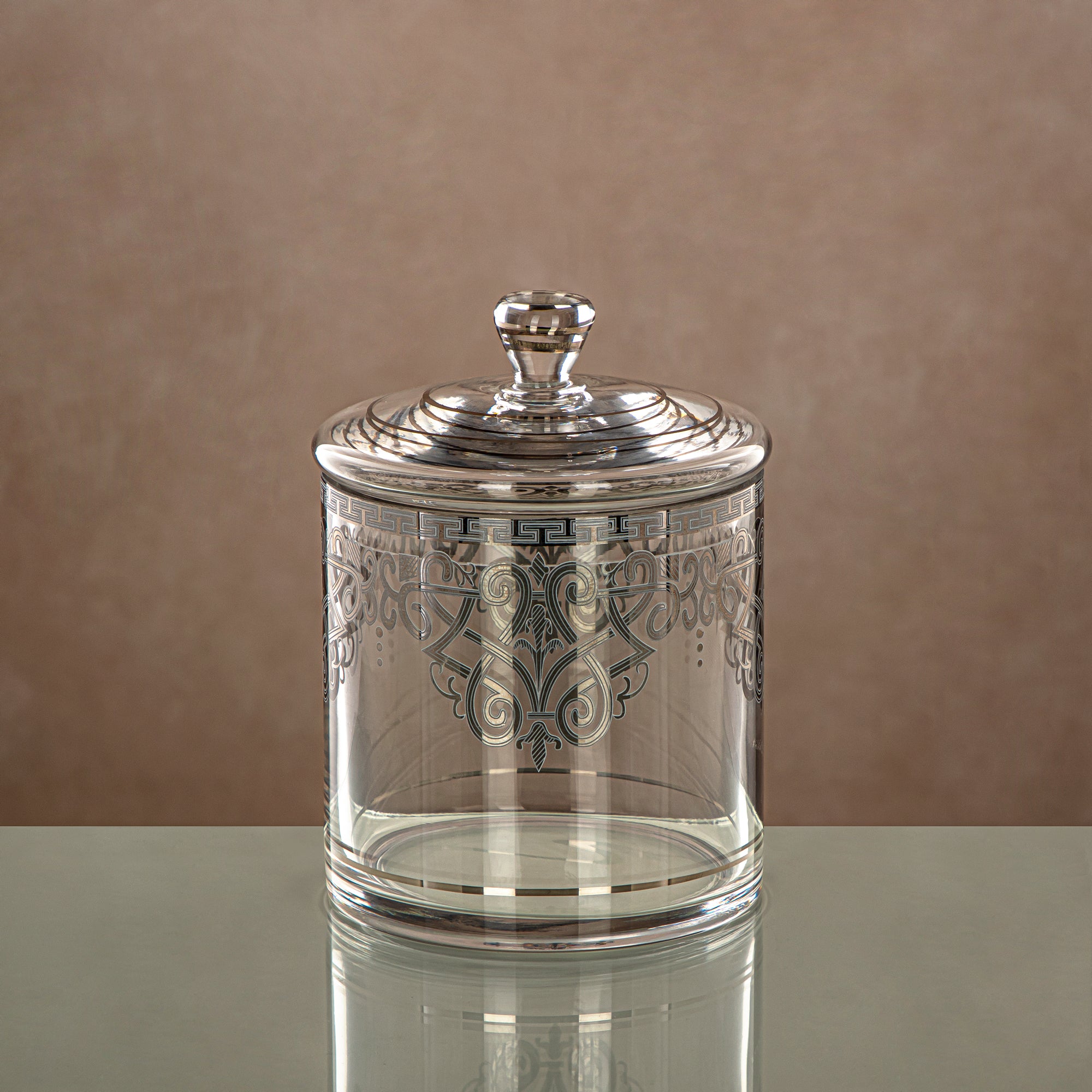 صحن حلوى المرجان شفاف وفضي 900ML (0194T-YCS-SIL) التجمعات، المناسبات الخاصة، رمضان، العيد