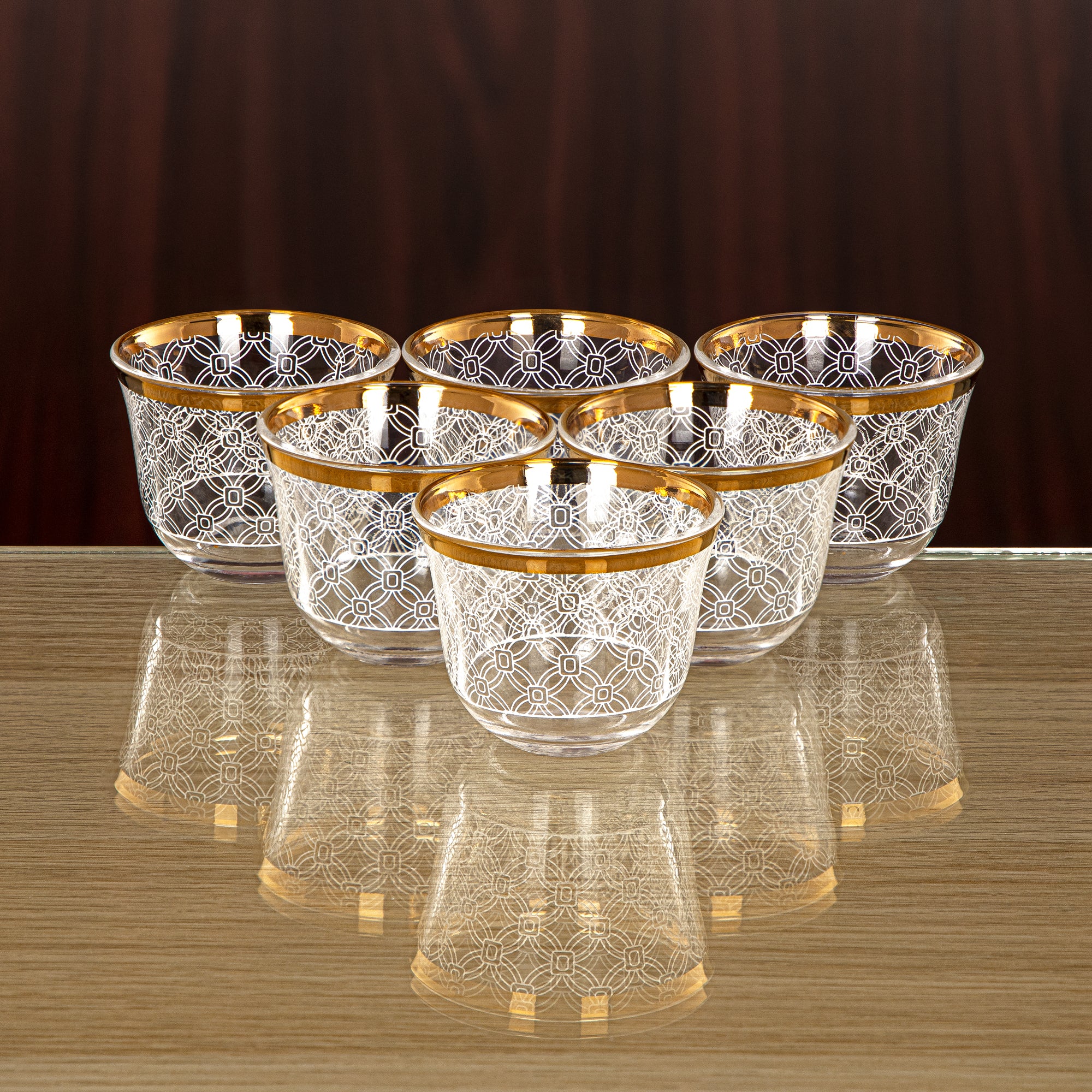 Almarjan 18 Pieces Glass Tea Set - 1043BJ-0001P-1013B-SFY