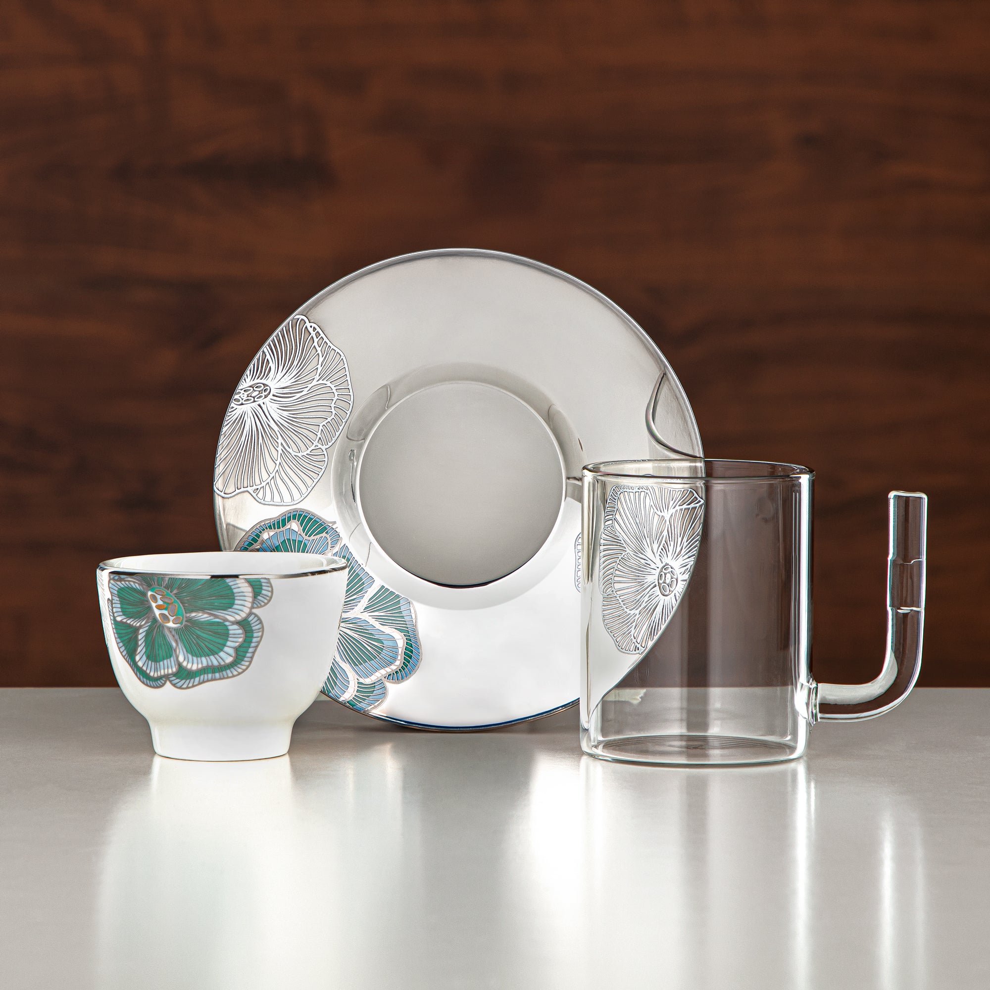 طقم ترامس المرجان 20 قطعة | فضي 1L + 1L (GOK-S-S-S + 18PCS-12257-2) – تقديم أنيق | التجمعات، المناسبات الخاصة، رمضان، عيد