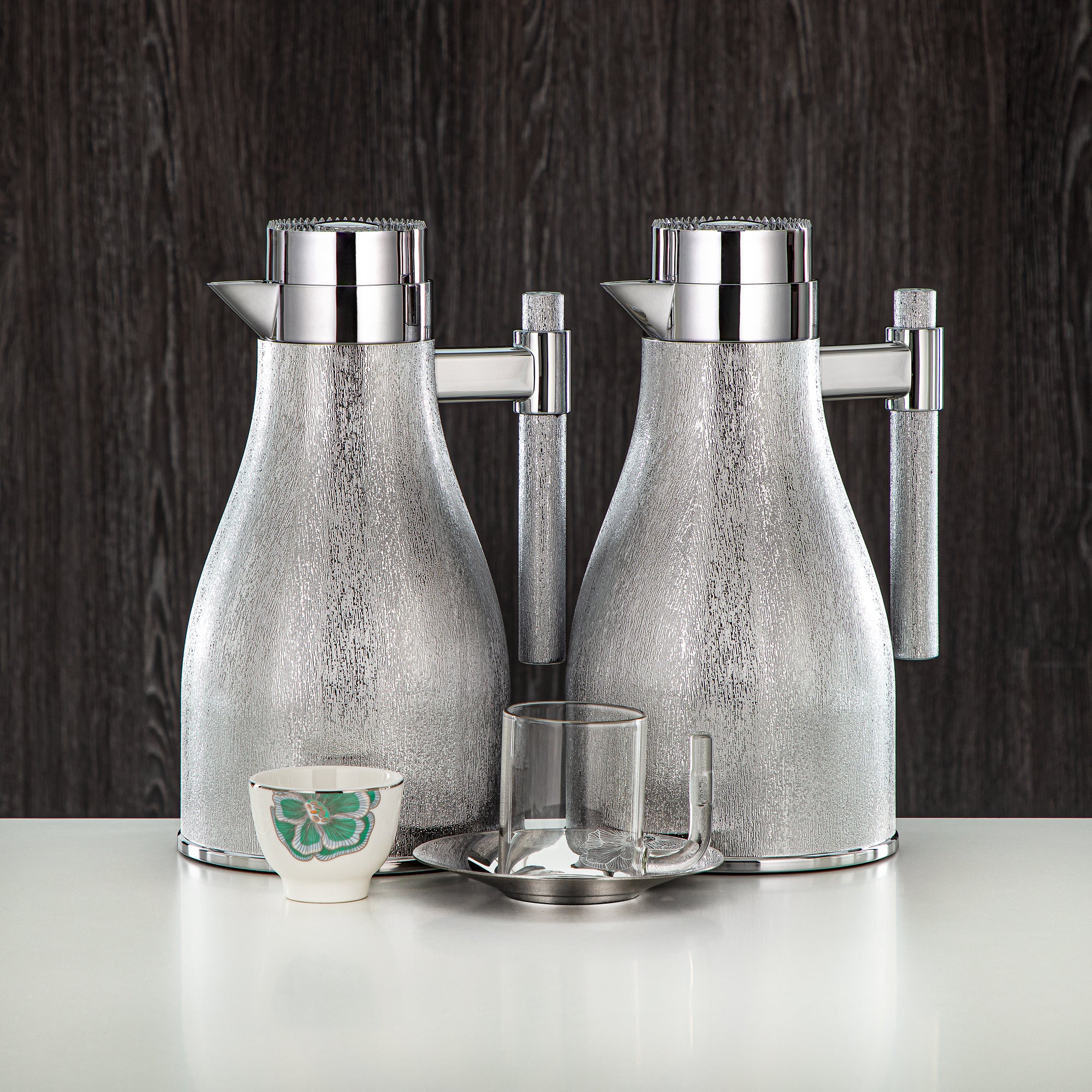 طقم ترامس المرجان 20 قطعة | فضي 1L + 1L (GOK-S-S-S + 18PCS-12257-2) – تقديم أنيق | التجمعات، المناسبات الخاصة، رمضان، عيد