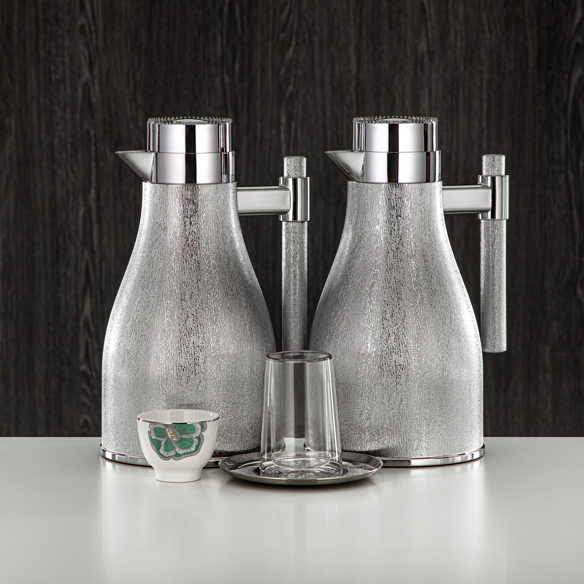 طقم ترامس المرجان 20 قطعة | فضي 1L + 1L (GOK-S-S-S + 18PCS-12257-3) – تقديم أنيق | التجمعات، المناسبات الخاصة، رمضان، عيد