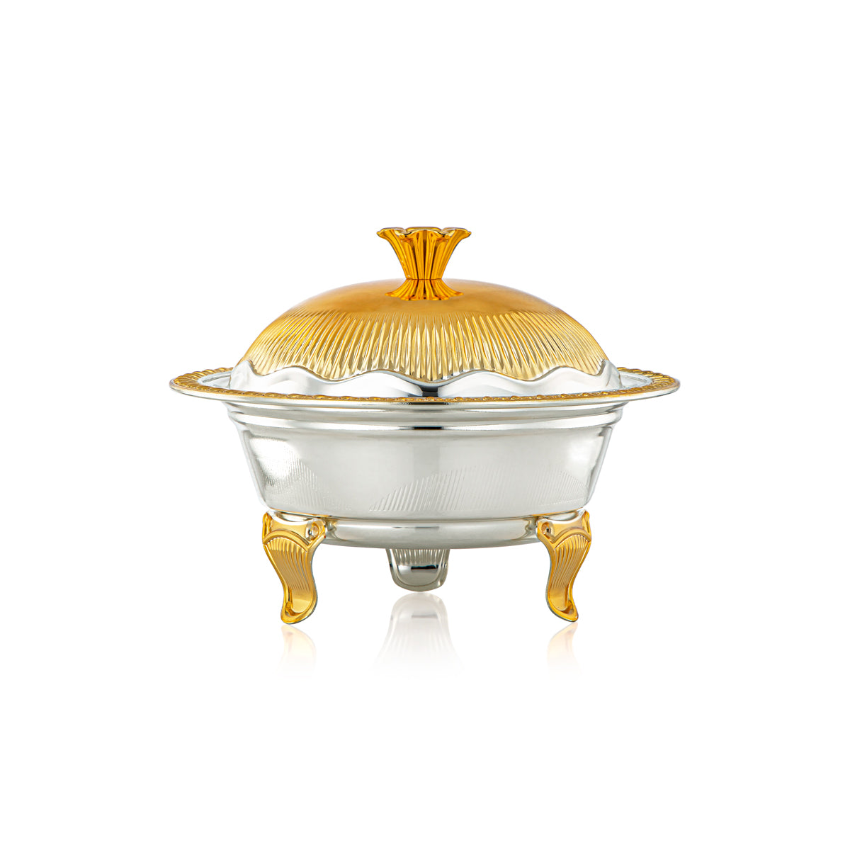 222S-SG - تمرية المرجان بغطاء 18 سم - ذهبي وفضي