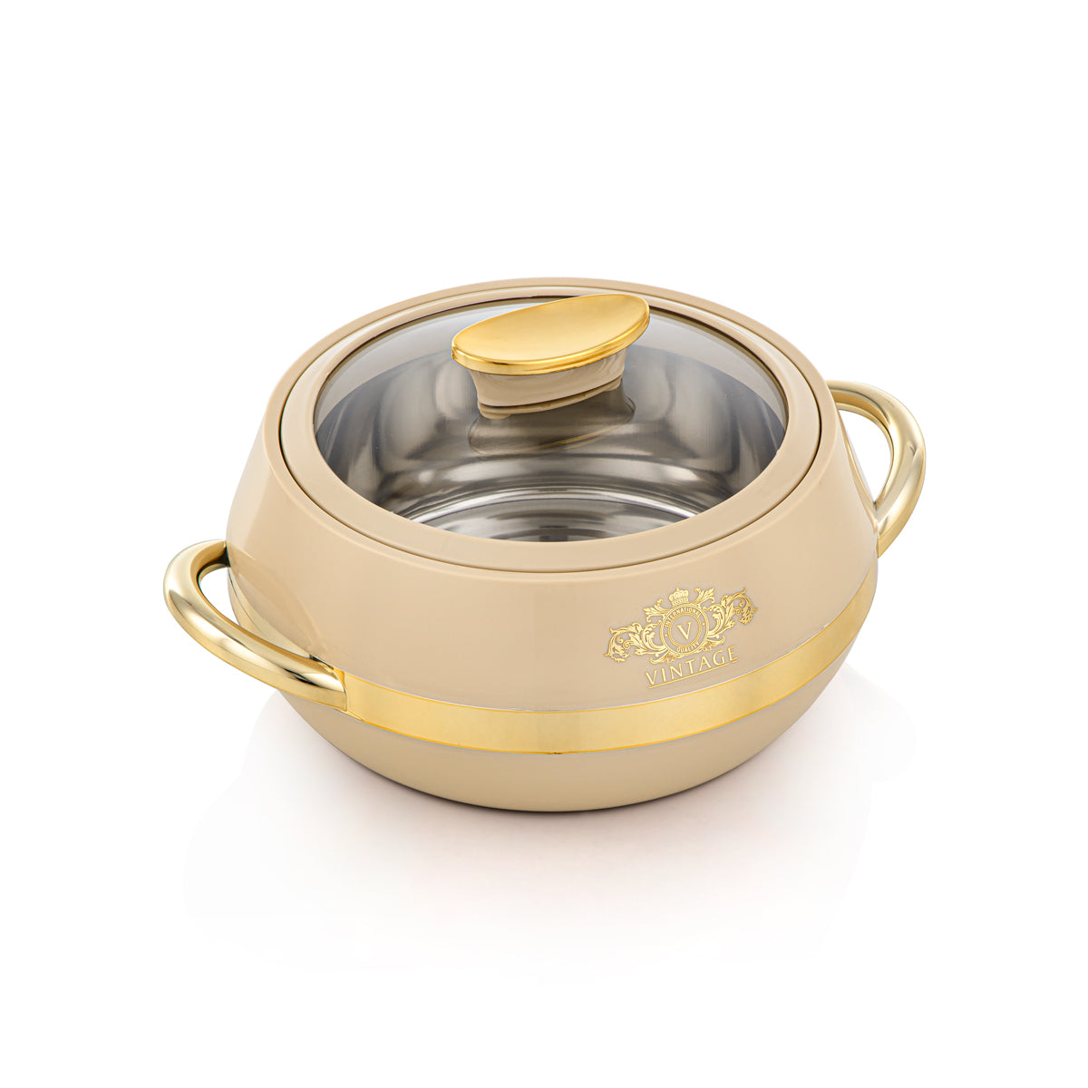 طقم حرارات المرجان البلاستيكية 3 قطع من تشكيلة ڤينتيج بيجي وذهبي - PEL2530113