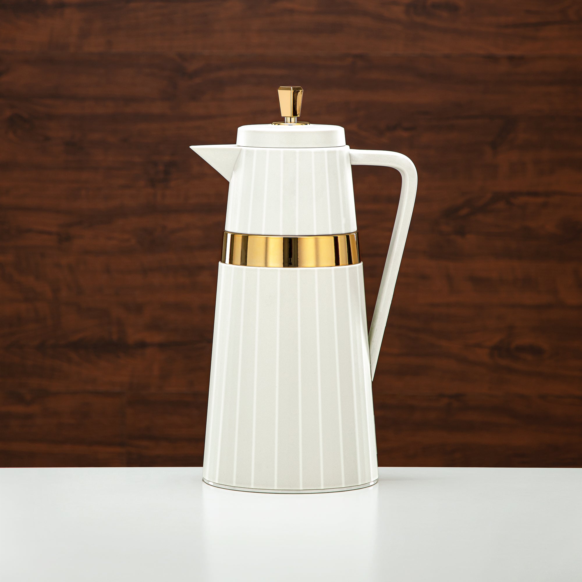 المرجان طقم ترامس قطعتان لون عاجي وذهبي - C77-IG