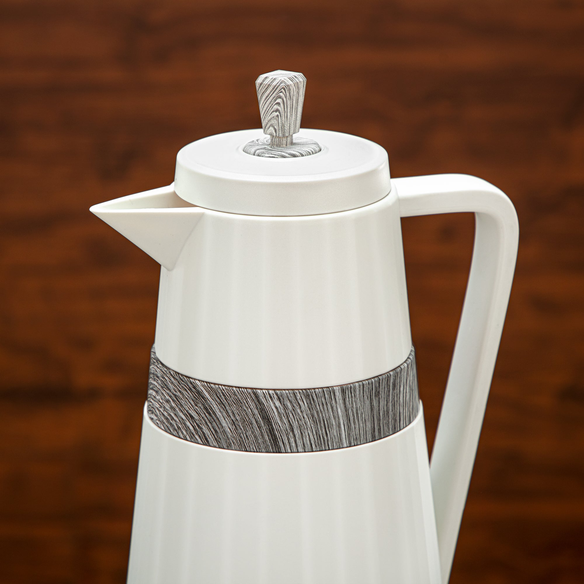 المرجان طقم ترامس قطعتان لون عاجي ورخام رمادي - C77-IGM