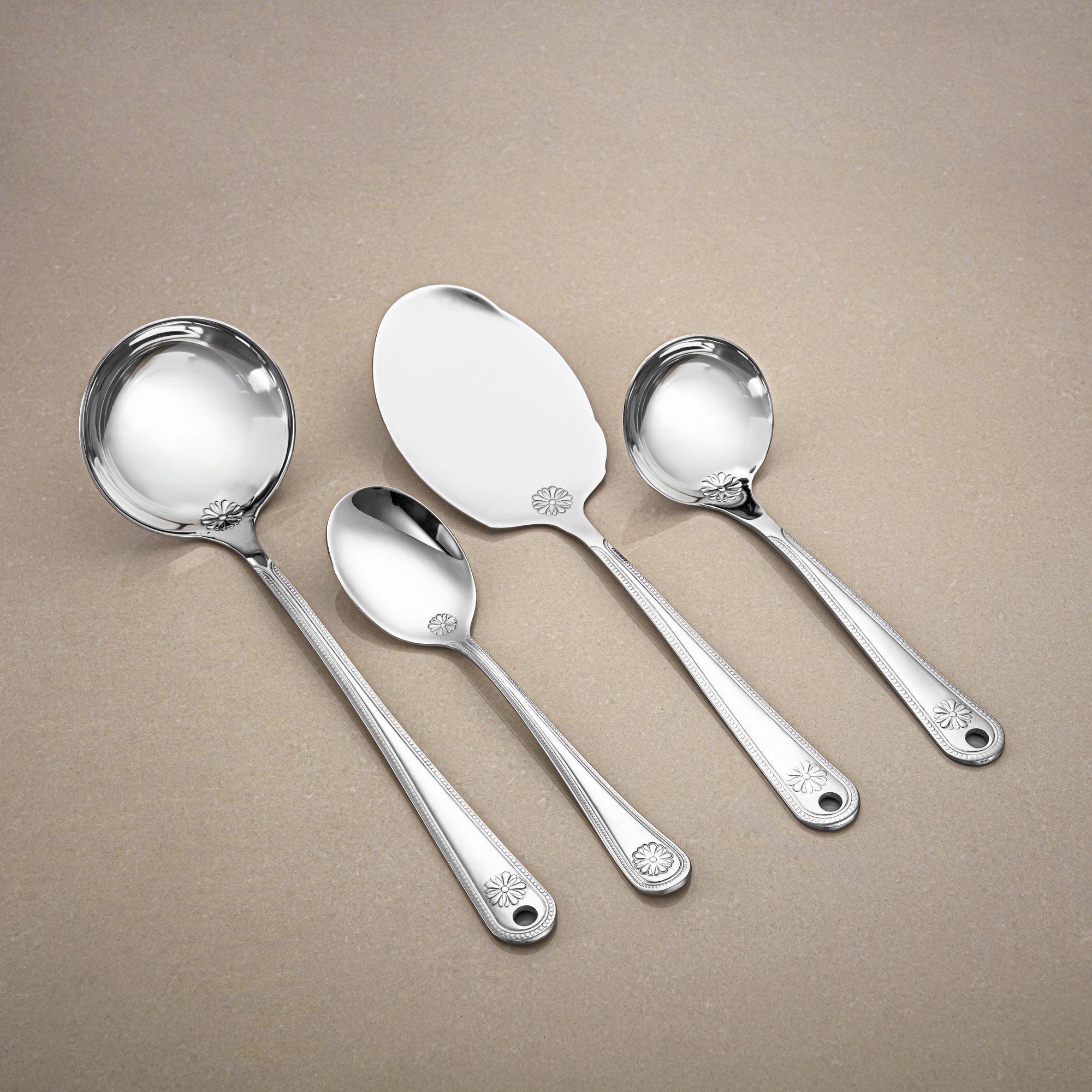 Almarjan Cutlery Ser 72 Pieces, Stainless Steel, Leather Case, Silver (CUT0010341) Elegant Cutlery Set
