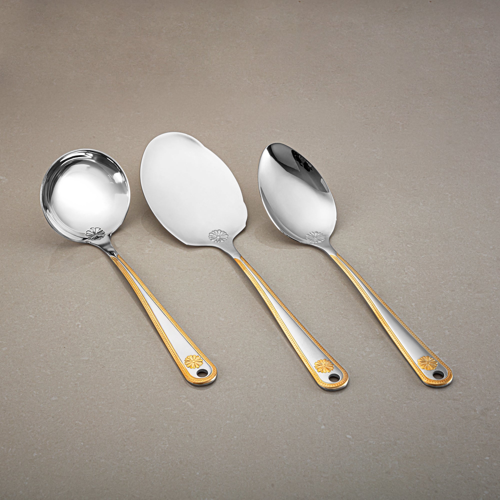 Almarjan Cutlery Set 40 Pieces, Stainless Steel, Silver & Gold (CUT0010378) Elegant Cutlery Set