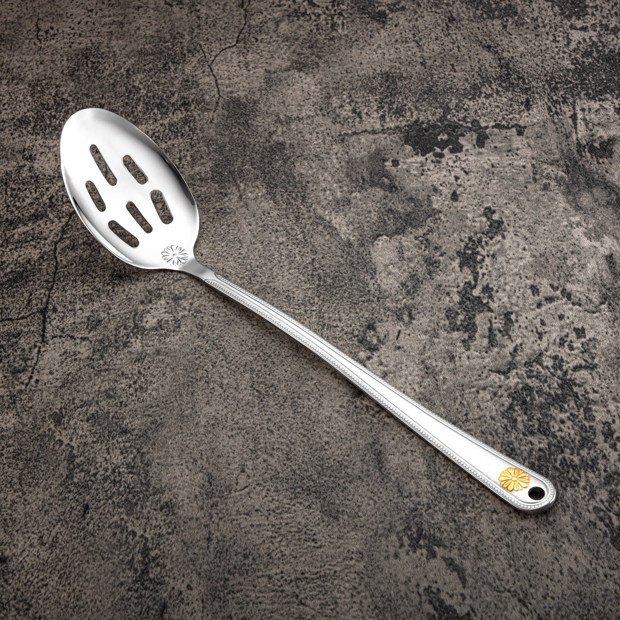 ملعقة مشقوقة المرجان، ستانلس ستيل، فضي وذهبي (CUT0010426) أدوات مائدة أنيقة