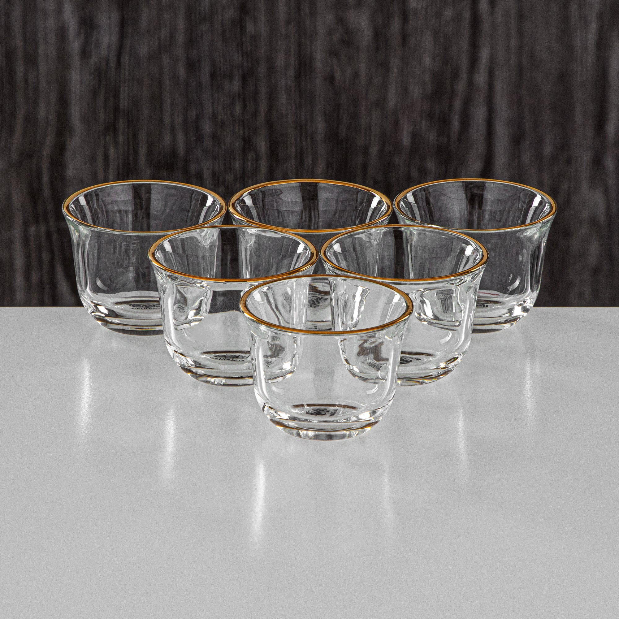 طقم شاي وقهوة المرجان 18 قطعة، زجاج، حافة ذهبية (FB209-18 ALLG) - القهوة العربية والشاي، رمضان والعيد