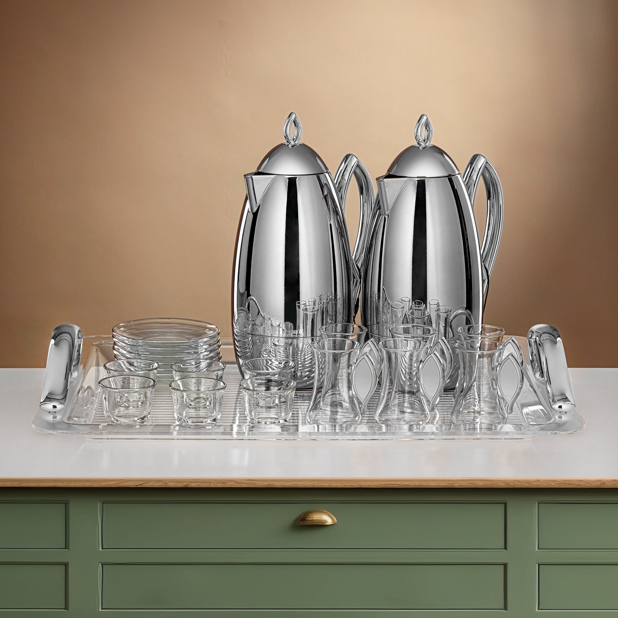 Almarjan Vacuum Flask Set 21-Piece Set silver (FG212-21 ALLC)