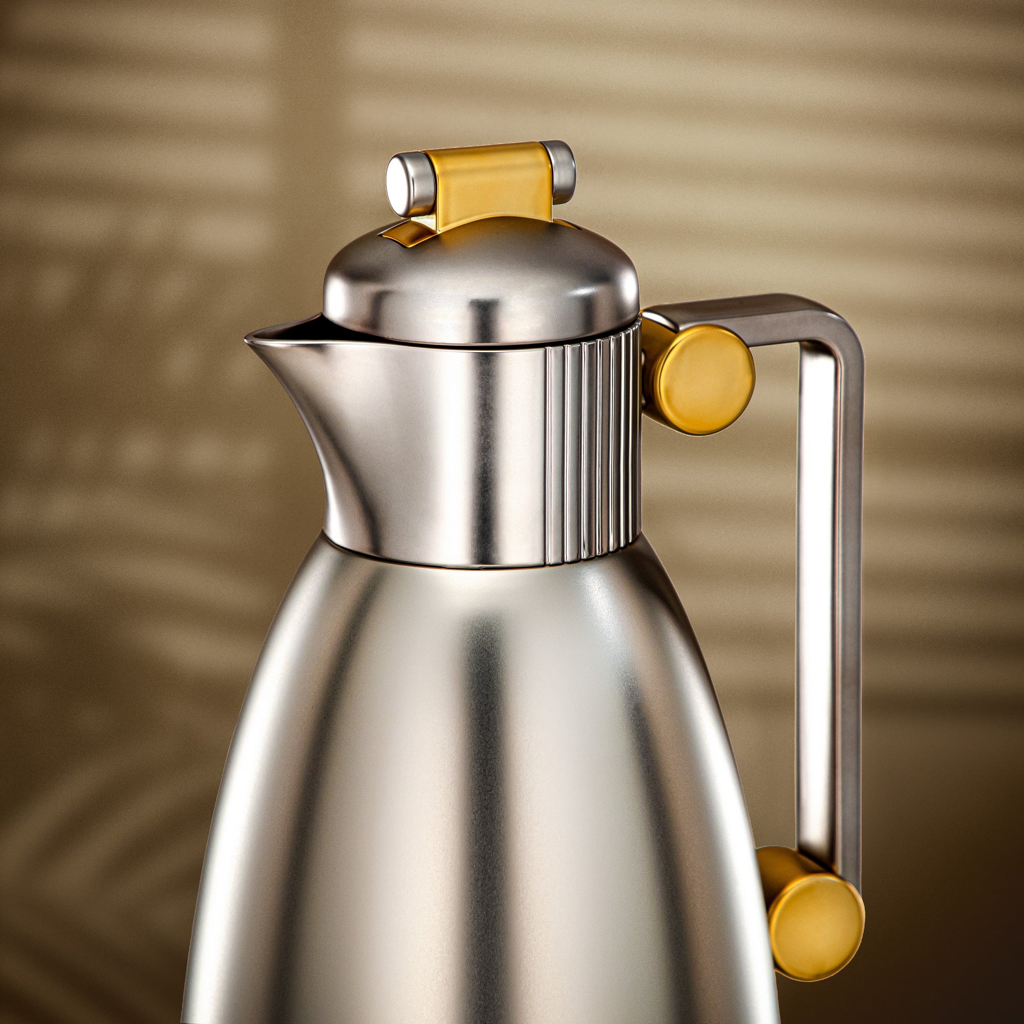 طقم ترامس المرجان 0.7 لتر و1 لتر مطفي نيكل وذهبي مطفي