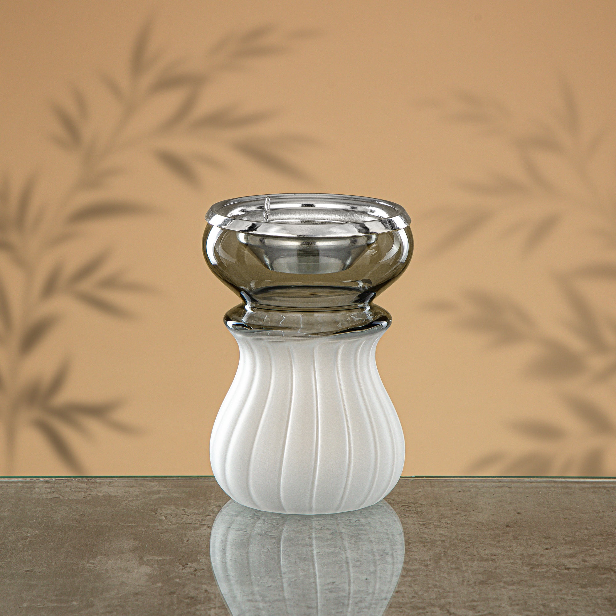 Almarjan Incense Burner Frosted & Transparent Grey