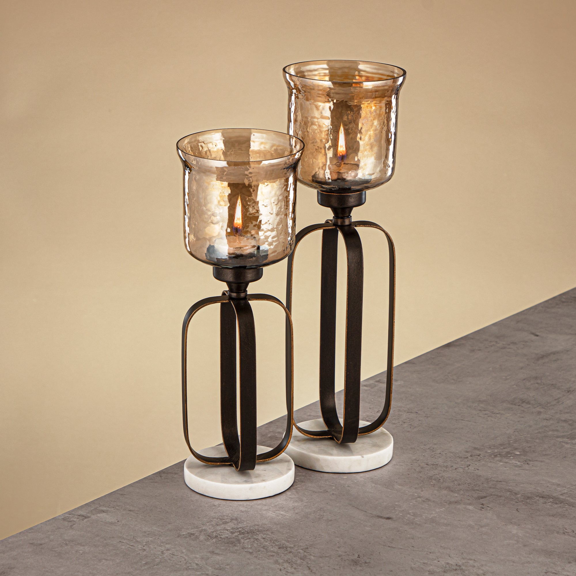 Almarjan Votive Holder 32cm Dark Bronze