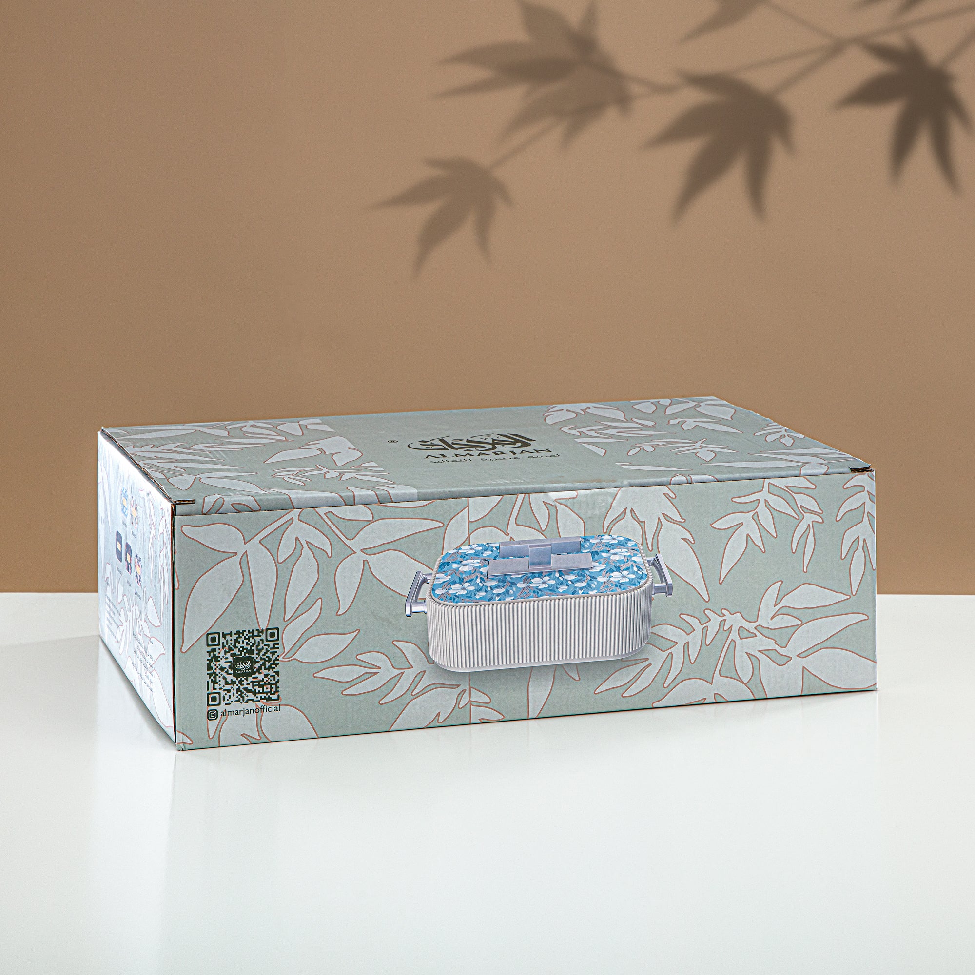 حرارات المرجان ABS، 3000 مل، بيج مزهر وذهب مطفي (HP06-300SP-AZ03G) - تقديم أنيق