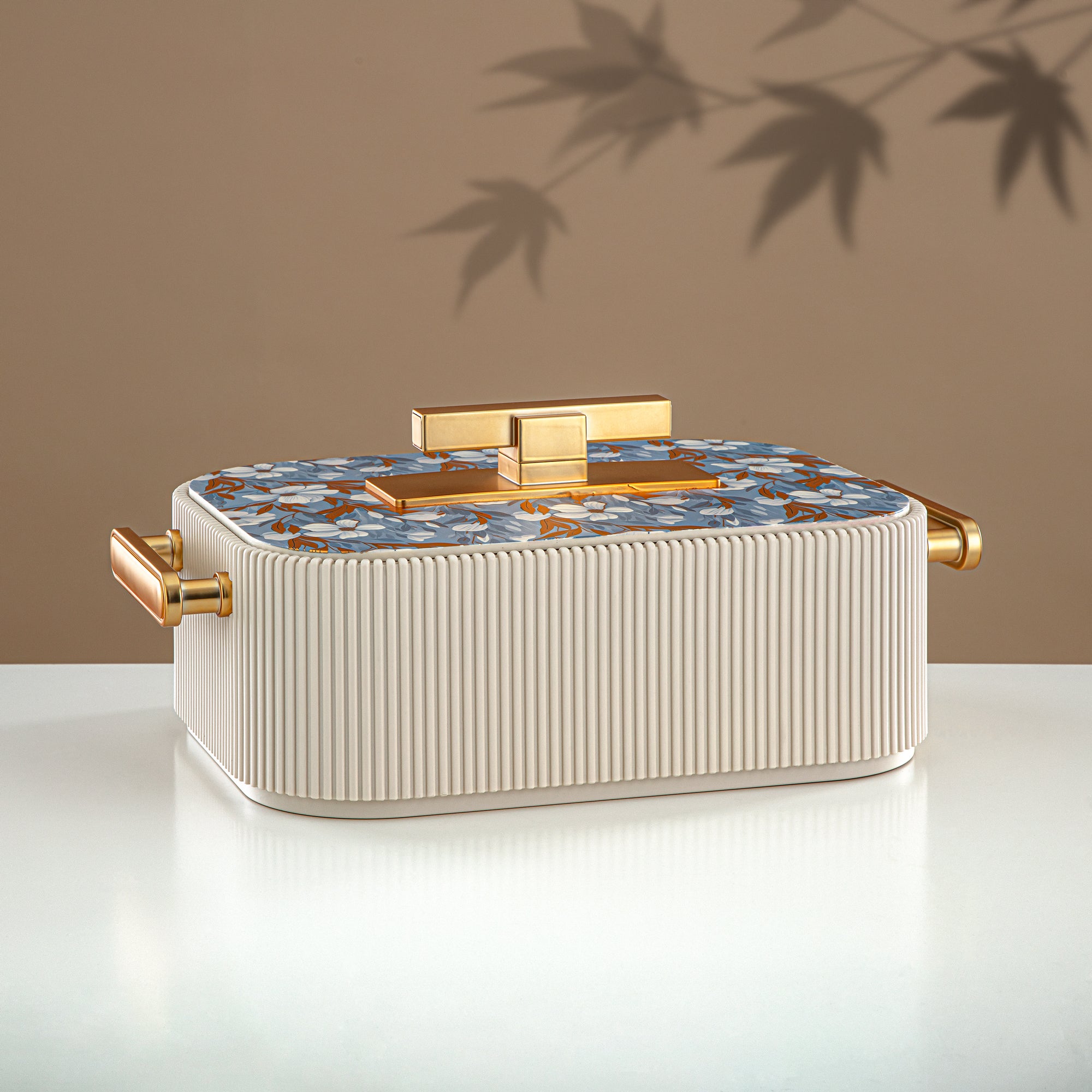 حرارات المرجان ABS، 4000 مل، بيج مزهر وذهب مطفي (HP06-400SP-AZ01G) - تقديم أنيق