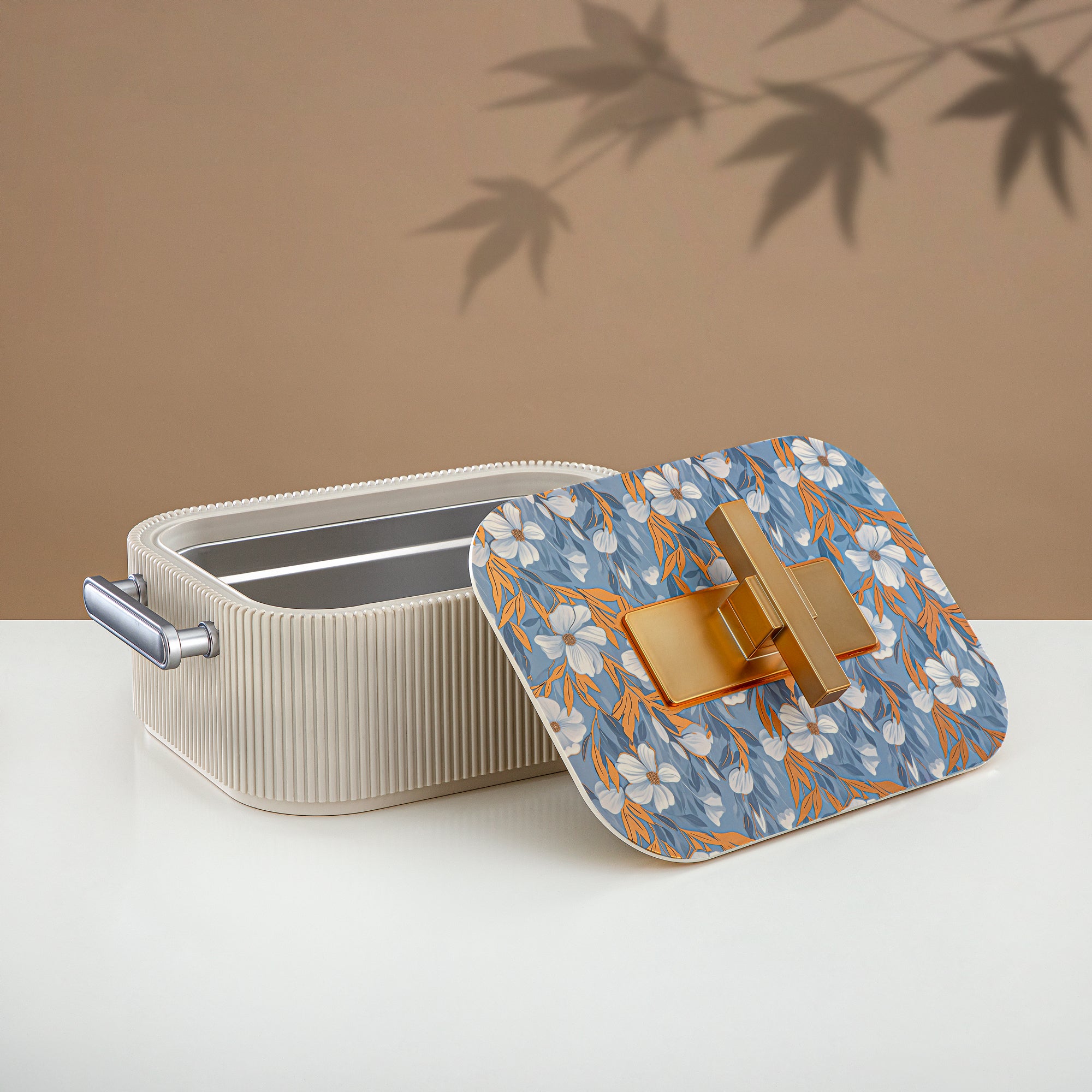 حرارات المرجان ABS، 4000 مل، بيج مزهر وذهب مطفي (HP06-400SP-AZ01G) - تقديم أنيق