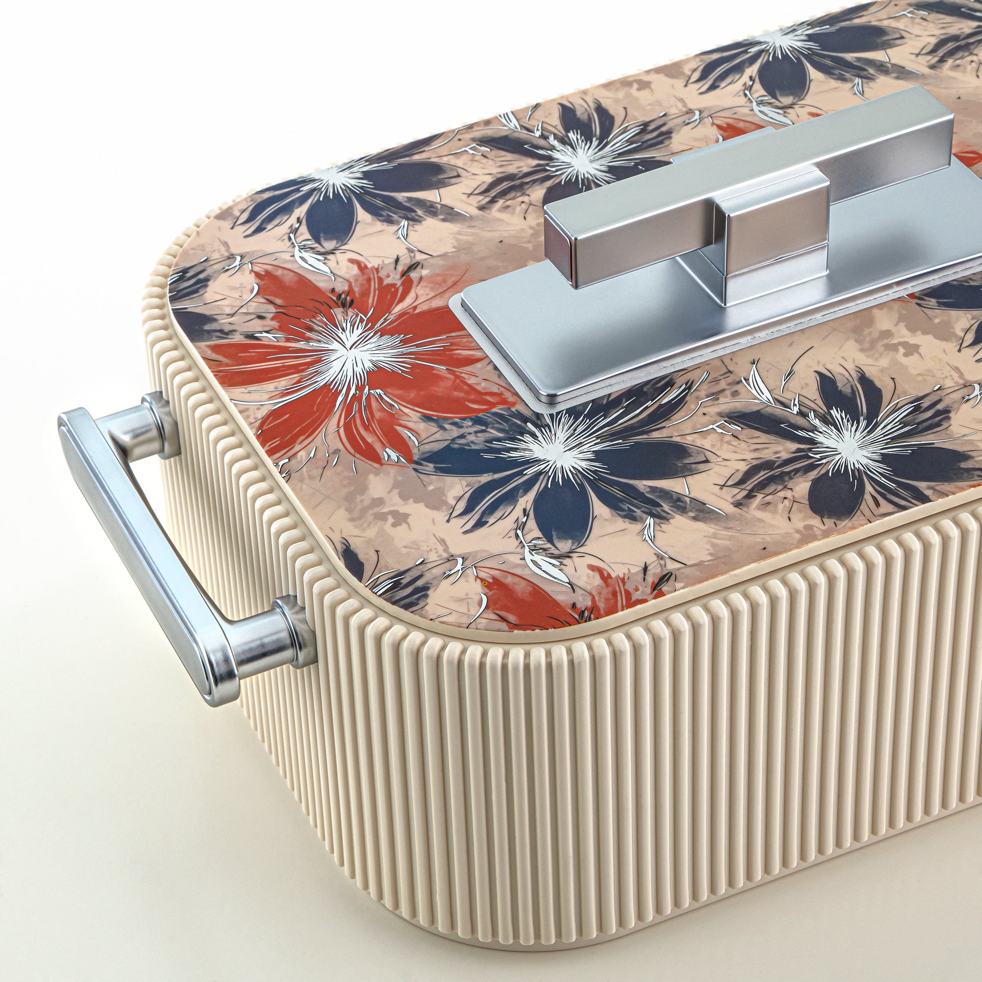 حرارات المرجان سعة ABS، 4000 مل، بيج مزهر وفضي مطفي (HP06-400SP-AZ05S) - تقديم أنيق