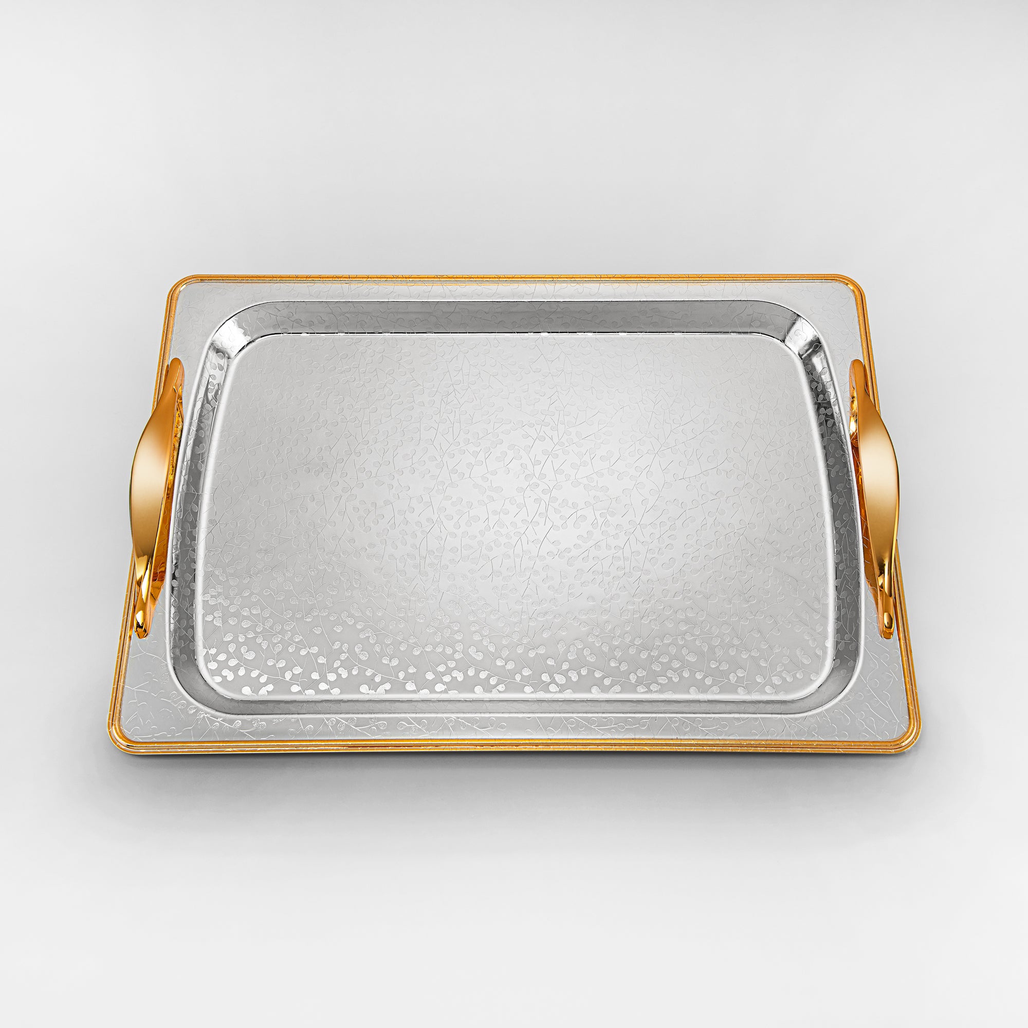 Almarjan 3 Pieces Serving Tray Set Silver & Gold - HT2411001