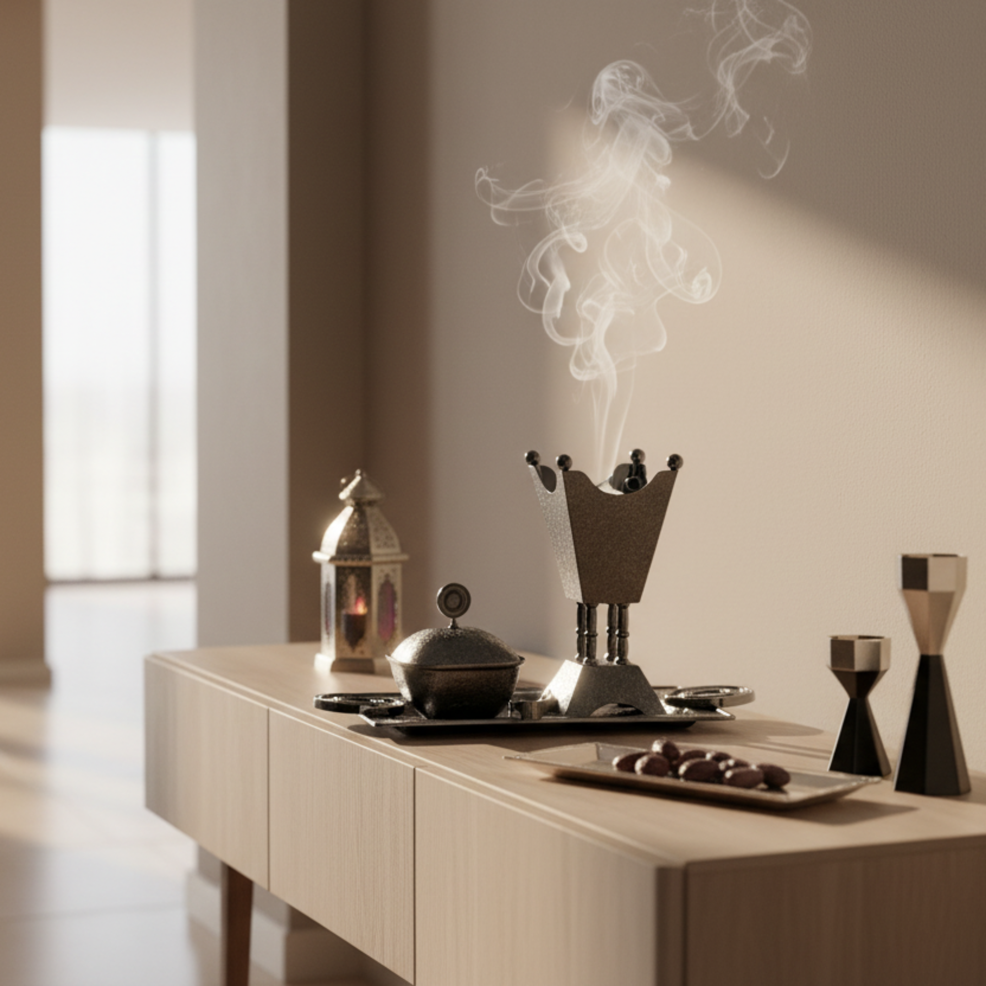 طقم مبخرة المرجان من 3 قطع - أسود