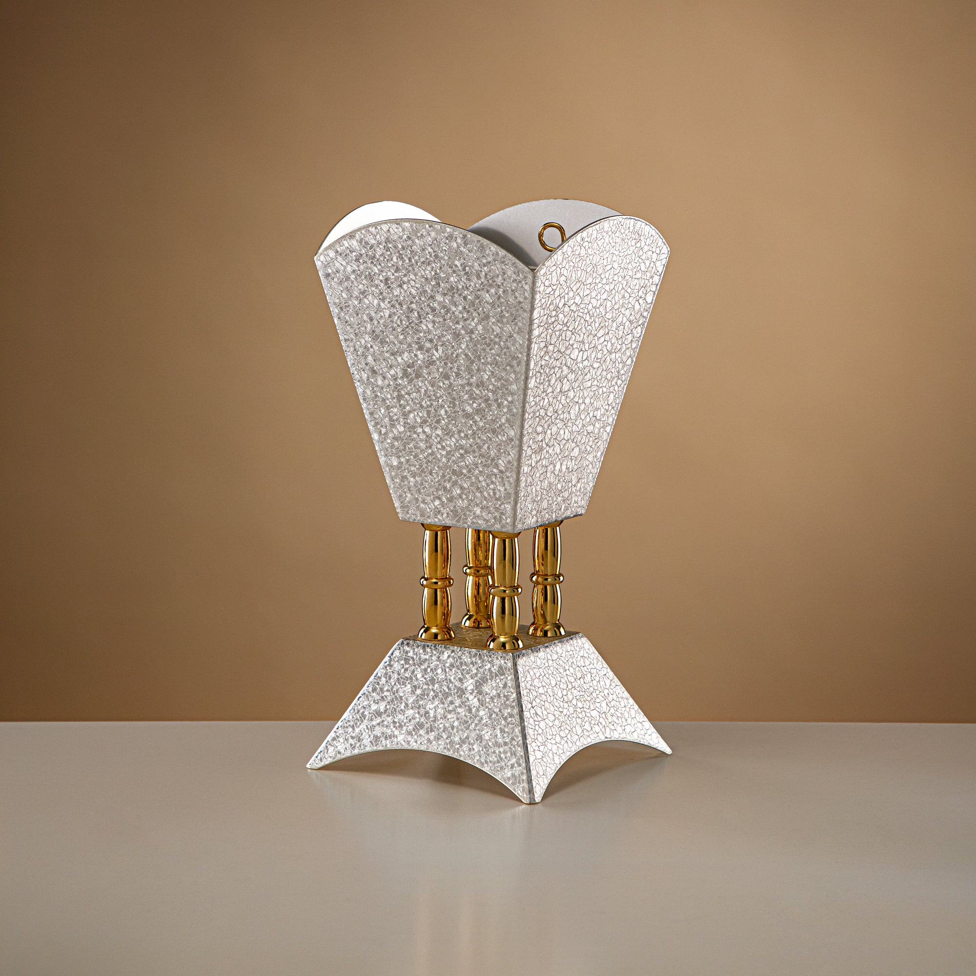 مبخرة المرجان فضية وذهبية 23.5 سم