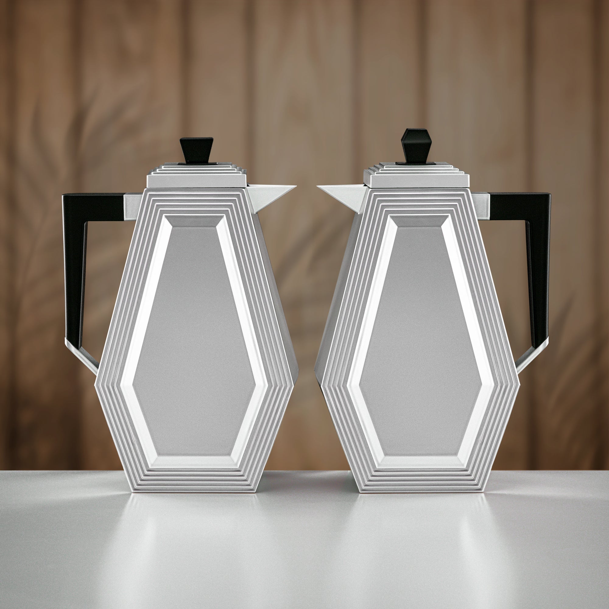 طقم ترامس المرجان 0.7 لتر + 0.7 لتر فضي مطفي وأسود