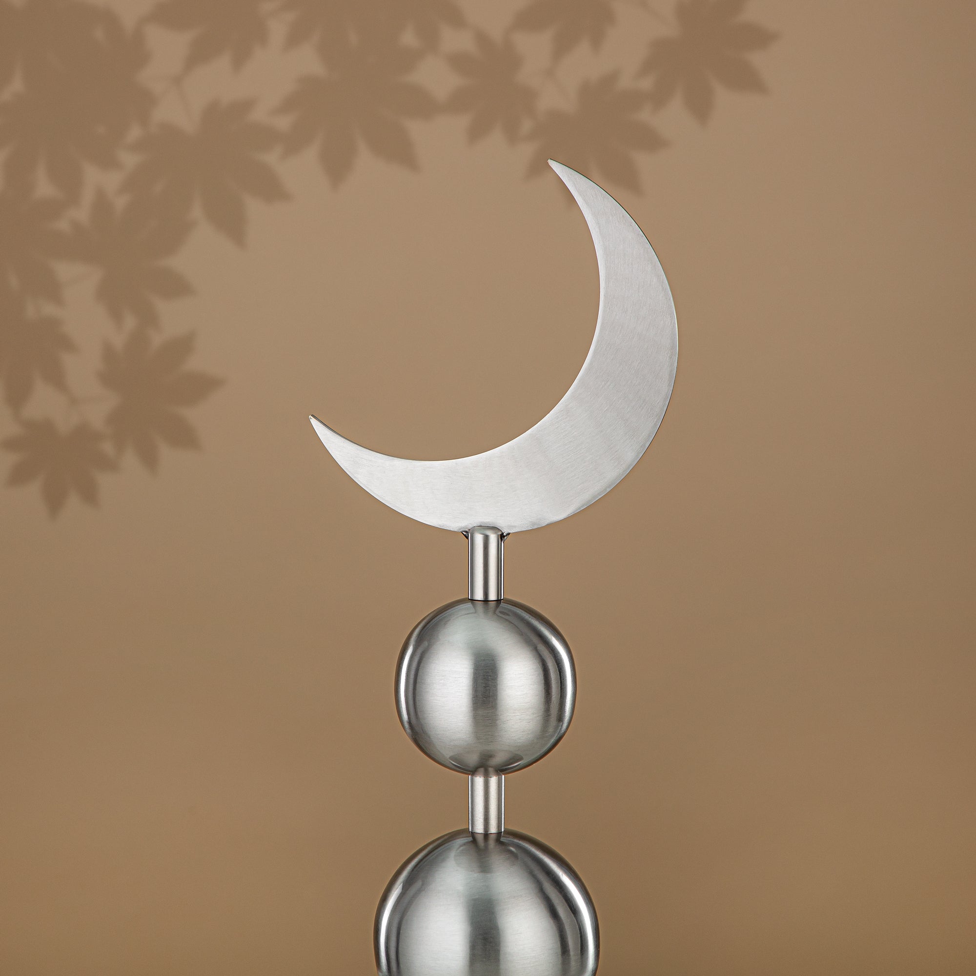 زينة طاولة المرجان ستانلس ستيل، 46 سم، فضي مطفي (MD-3010) - زينة رمضان