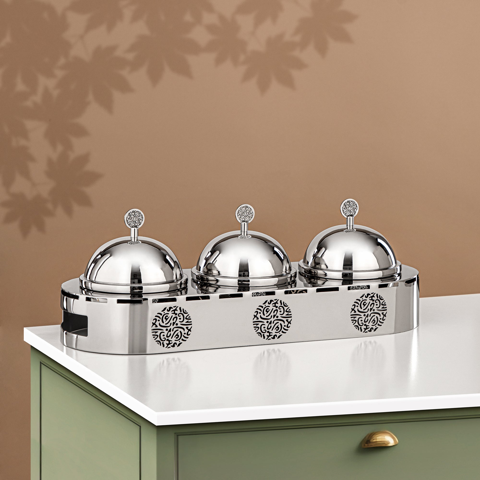 Almarjan 3 Part Candy Set Stainless Steel Silver (MD-3022) - Stylish Serveware