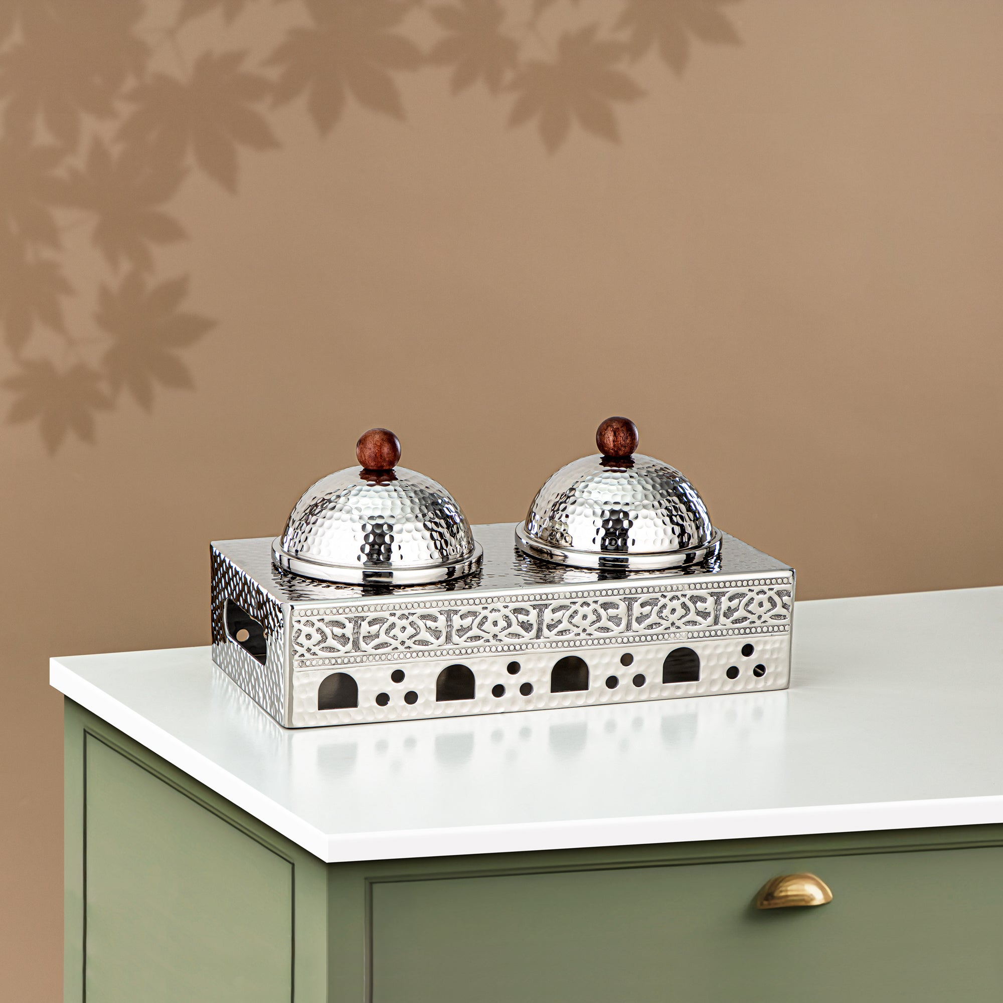 Almarjan Candy Set 2 Part Stainless Steel, Silver (MD-3051) - Stylish Serveware
