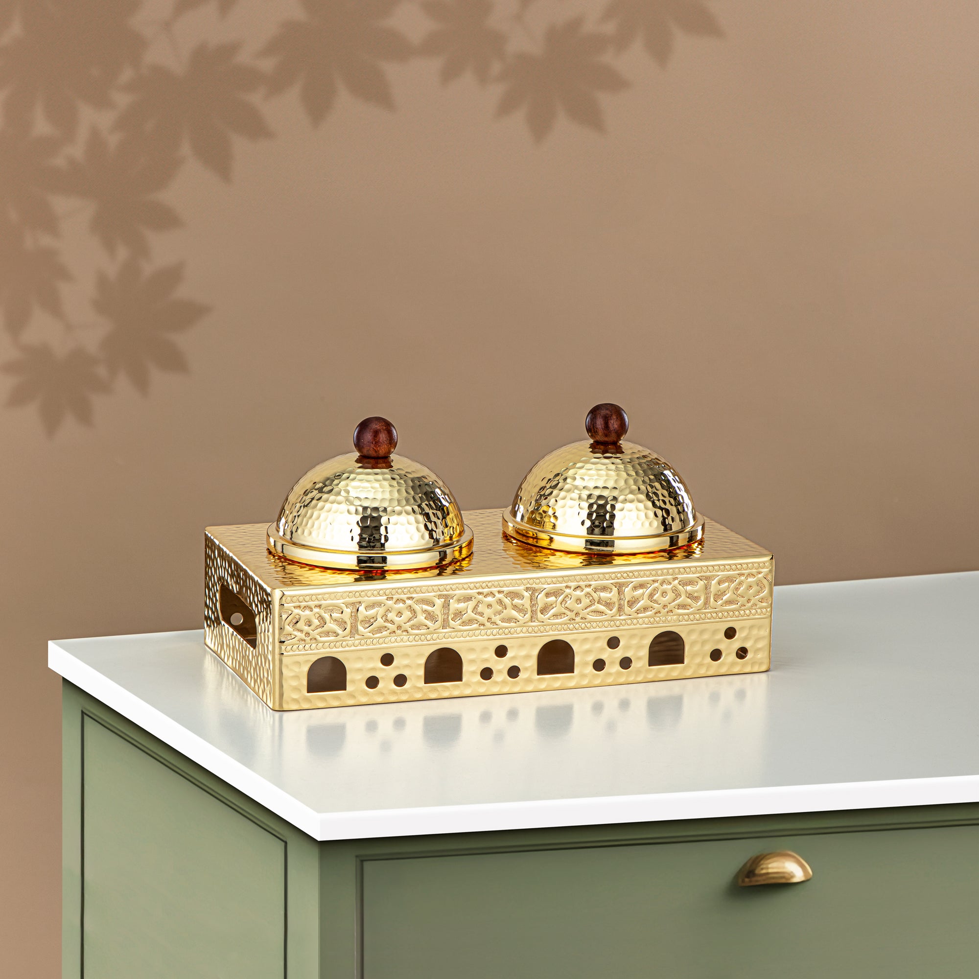 Almarjan Candy Set 2 Part Stainless Steel, Gold (MD-3052) - Stylish Serveware