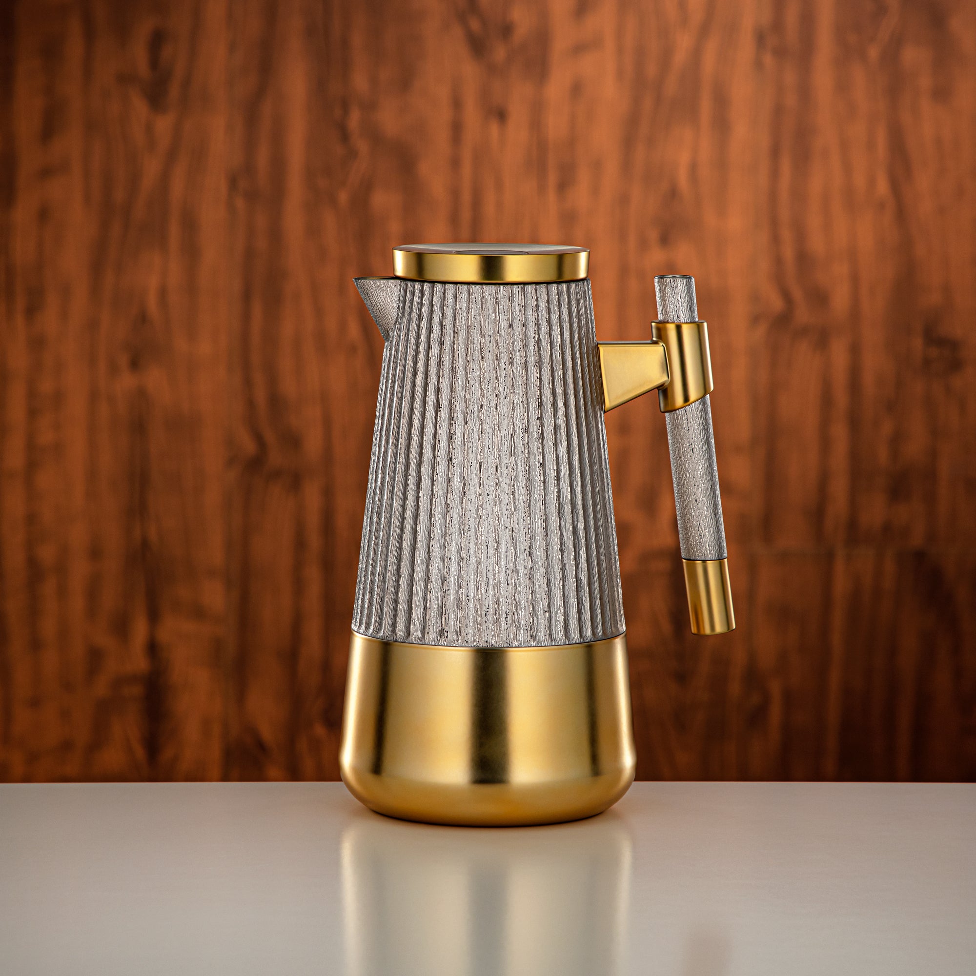 طقم ترامس المرجان 1 لتر + 1 لتر مطفي نيكل و مطفي ذهبي