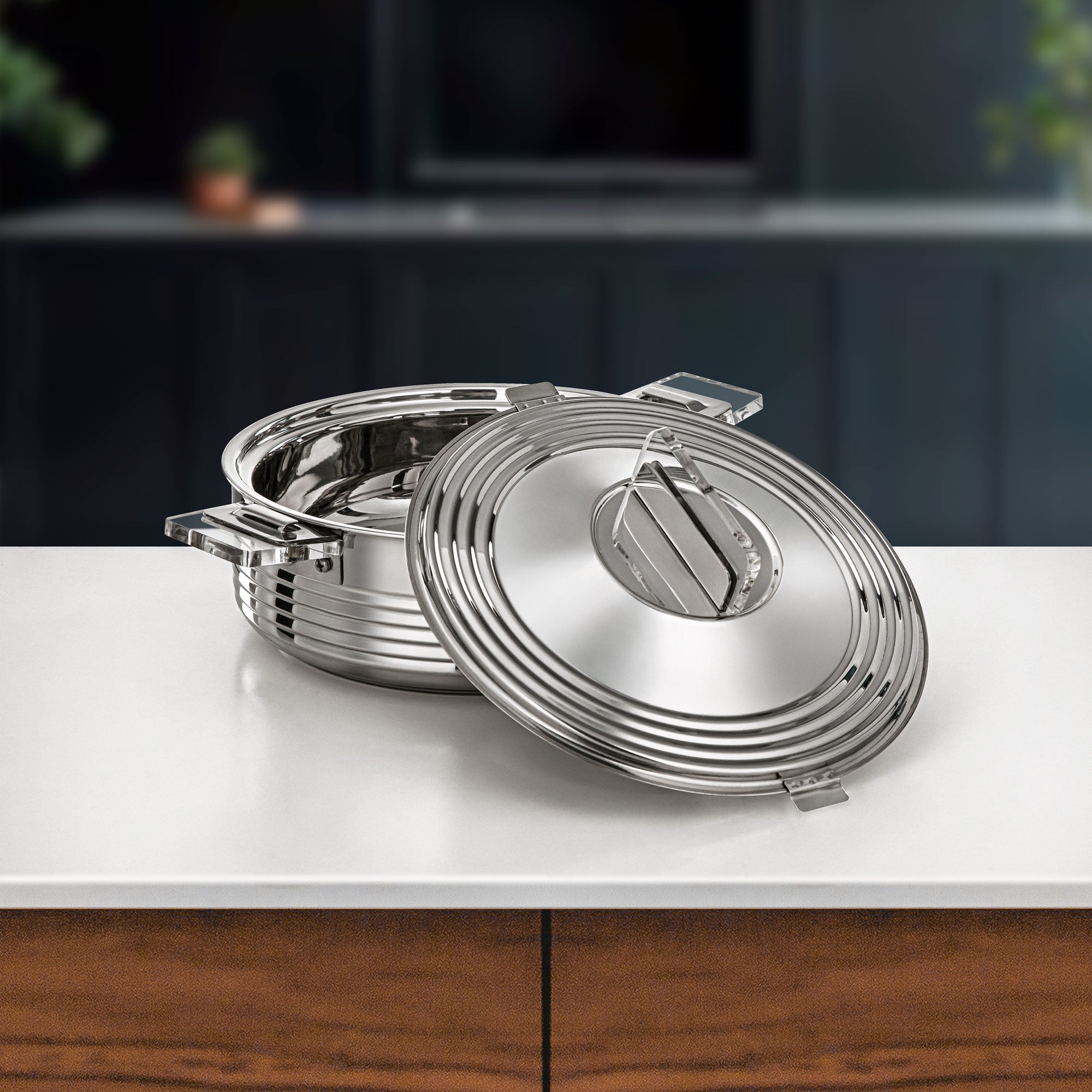 طقم حرارات المرجان مهرة من 3 قطع ستانلس ستيل فضي (H25P3)