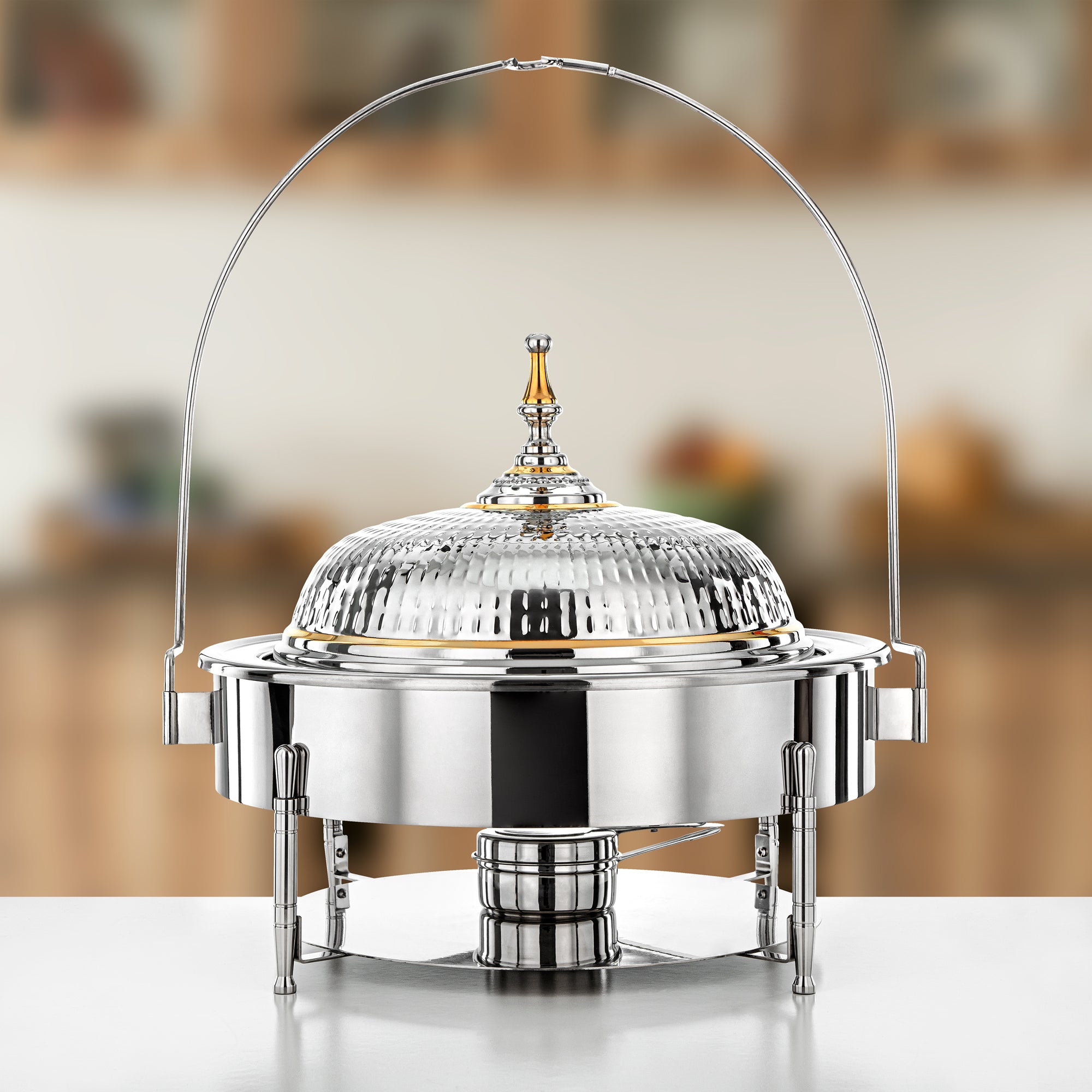 Almarjan Chafing Dish 50 cm Silver & Gold