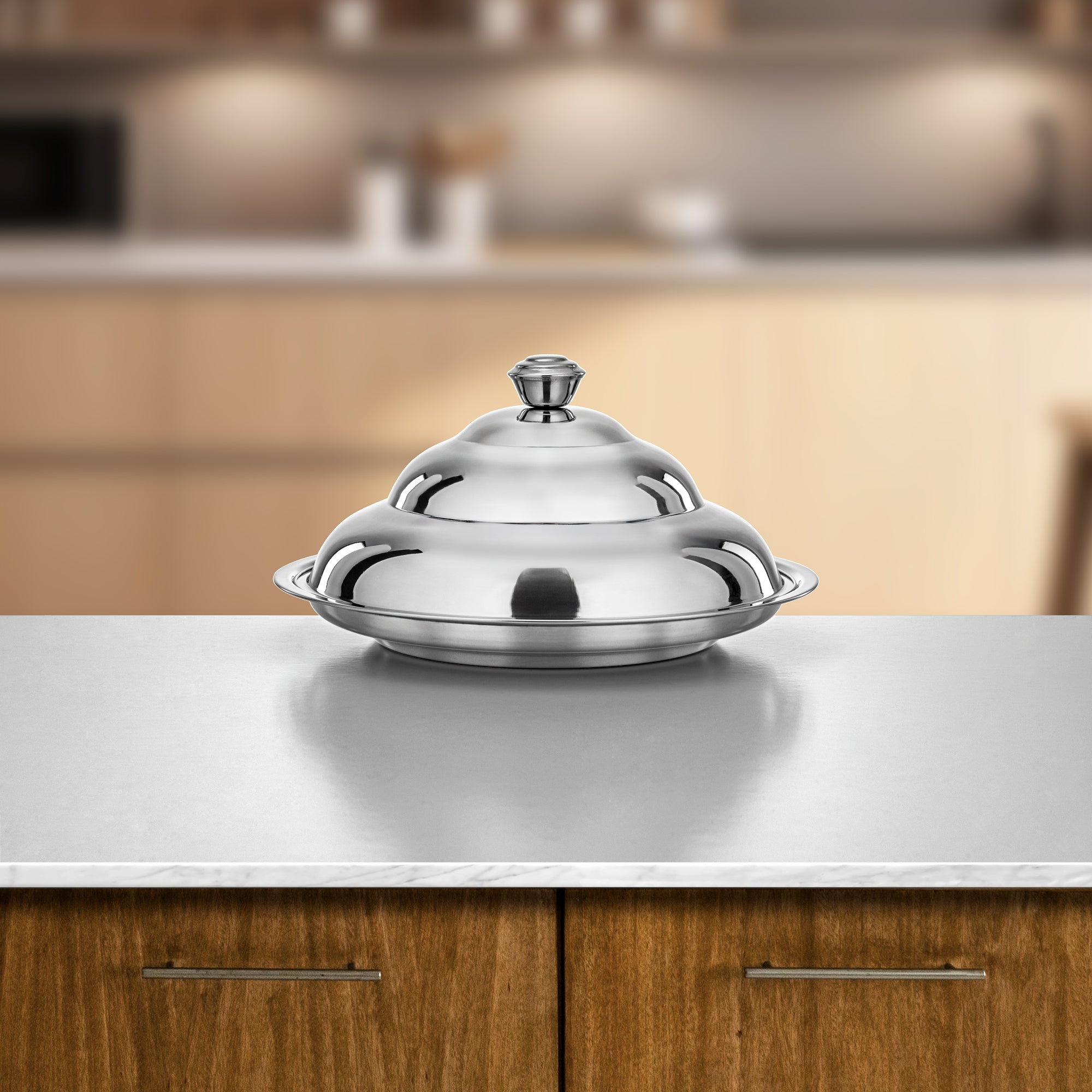 Almarjan Koozy Tray Stainless Steel Silver 40cm (STS0293616)