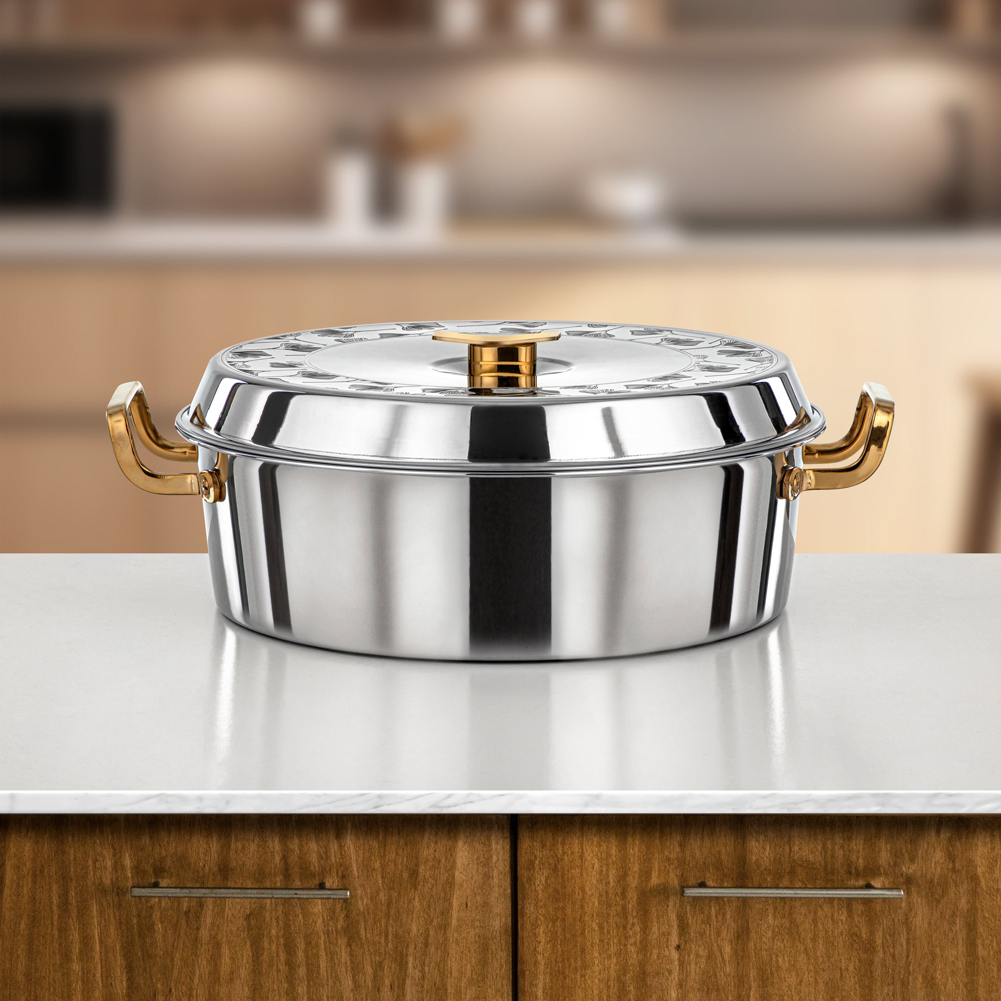 المرجان بدر حرارات 30 سم فضي وذهبي