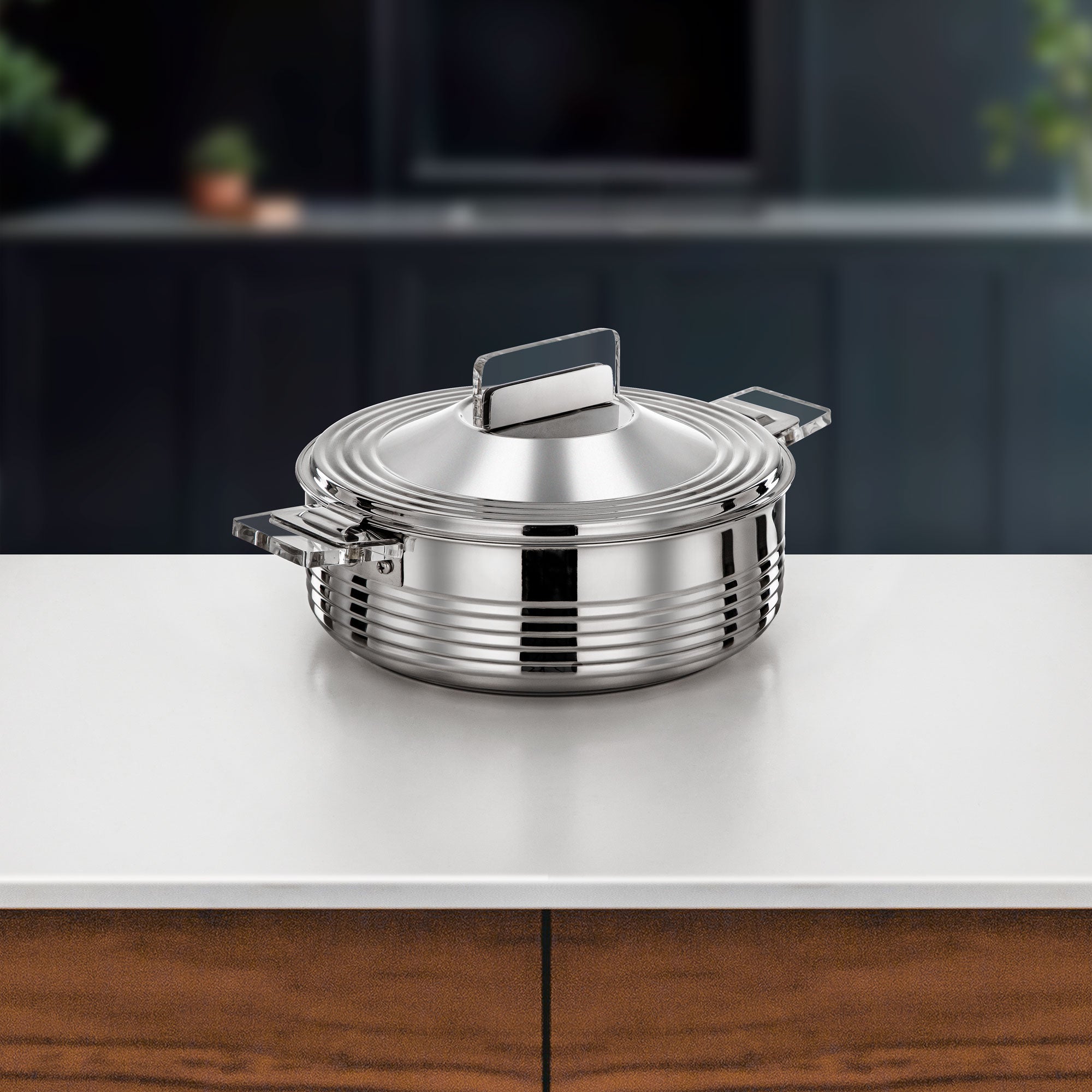 طقم حرارات المرجان مهرة من 3 قطع ستانلس ستيل فضي (H25P3)