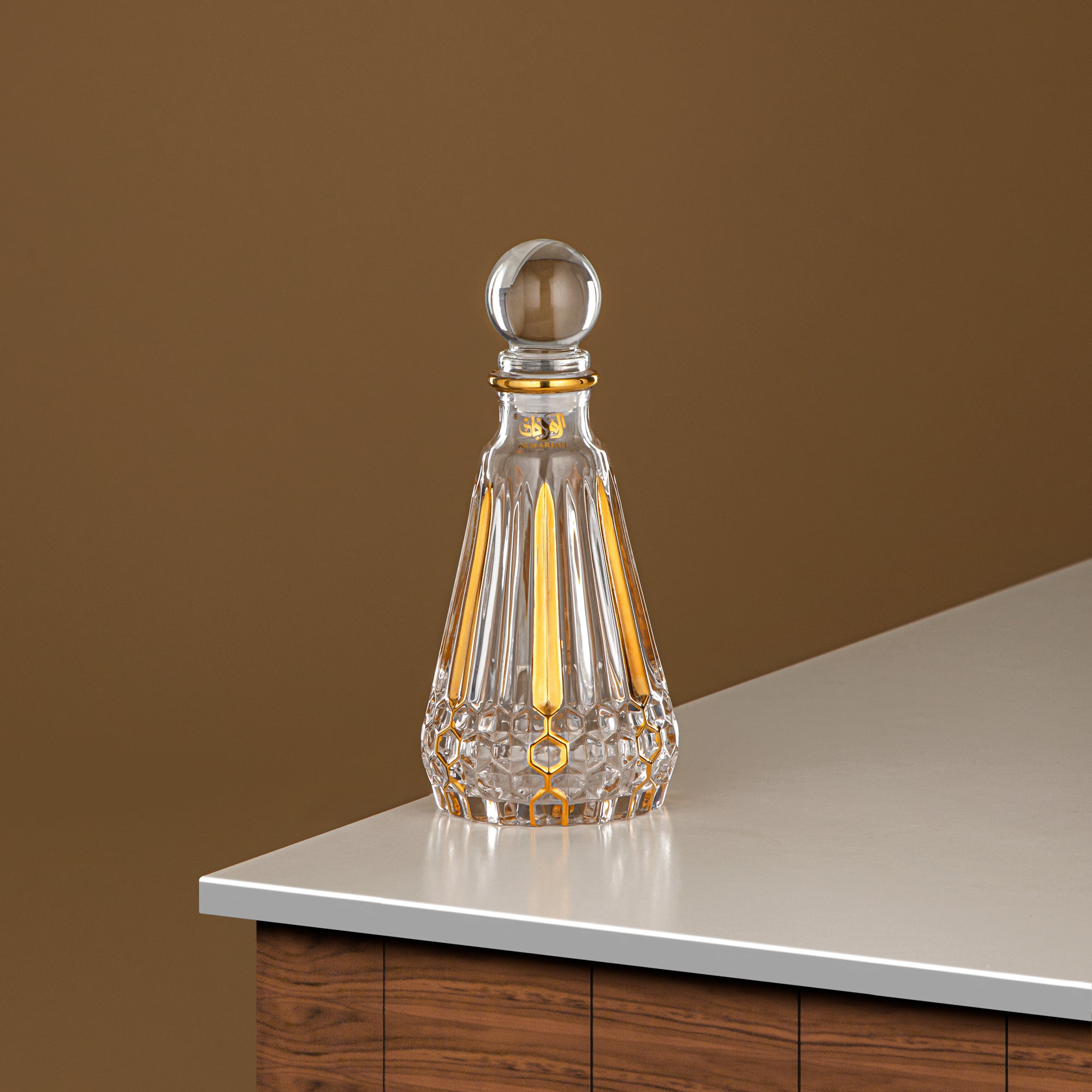 زجاجة عطر المرجان 200 مل (VR-D31-4-Golden) - زجاج بمقبض بجعة | مجموعة البجعة