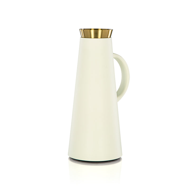 Almarjan 1 Liter Vacuum Flask White & Gold - 75410-WHG