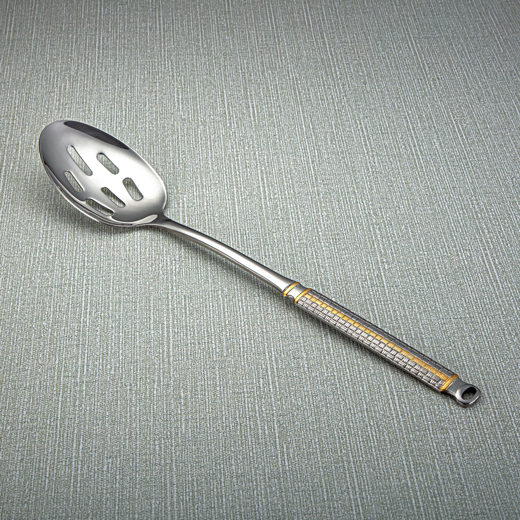 Almarjan Stainless Steel Slotted Spoon Silver & Gold - CUT0010324