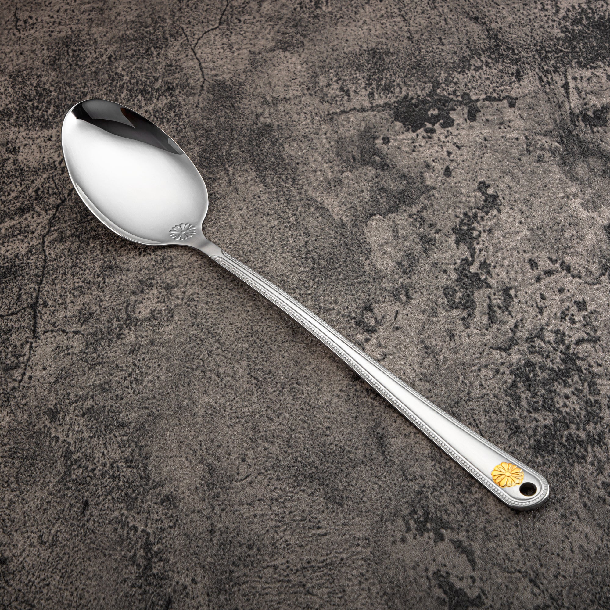 Almarjan Pasting Spoon, Stainless Steel, Silver & Gold (CUT0010424) Elegant Flatware