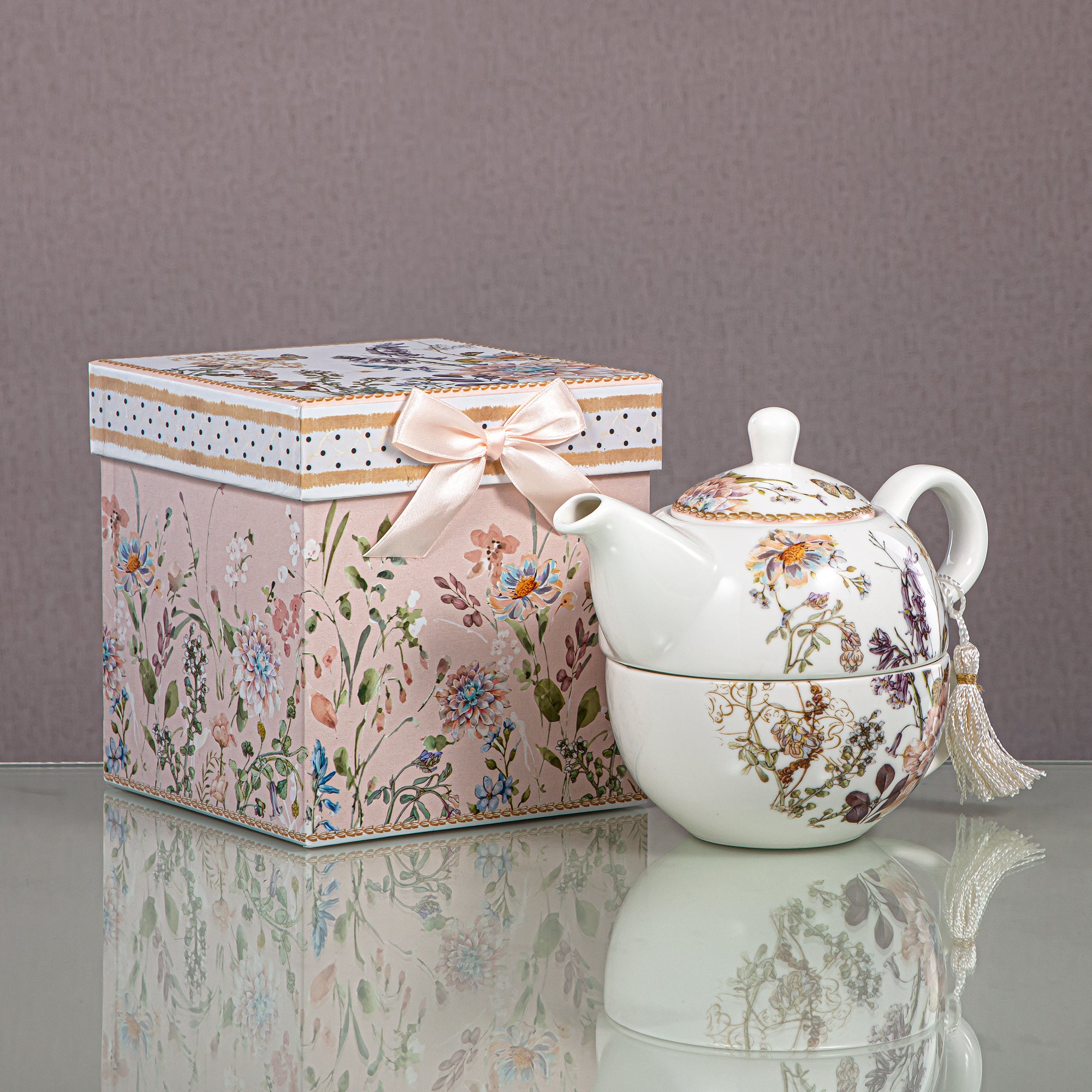 Almarjan 810 ML Porcelain Teapot & Cup Set - D480 R2018RT/N