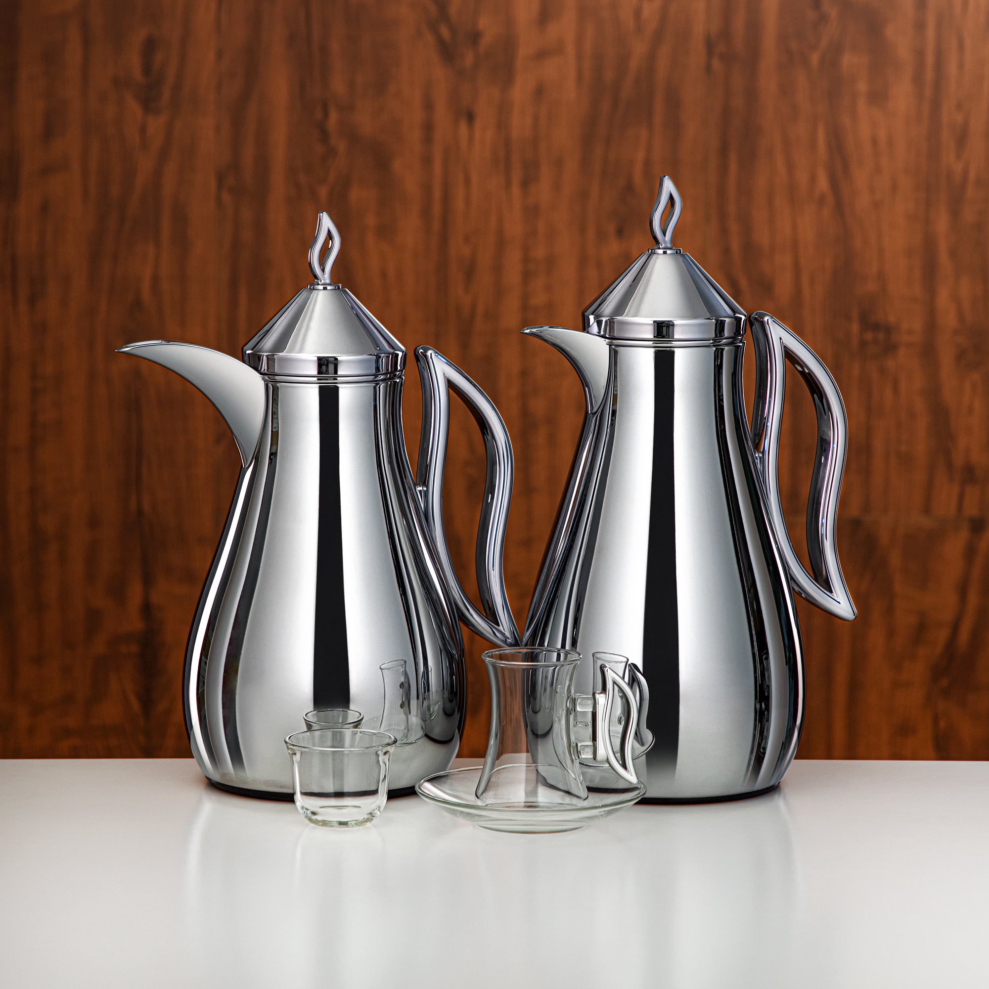 طقم ترامس المرجان بلمسة نهائية فضية عاكسة 21 قطعة (0.7L + 1L) (FG811-21 ALLC) – تقديم أنيق | رمضان و التجمعات