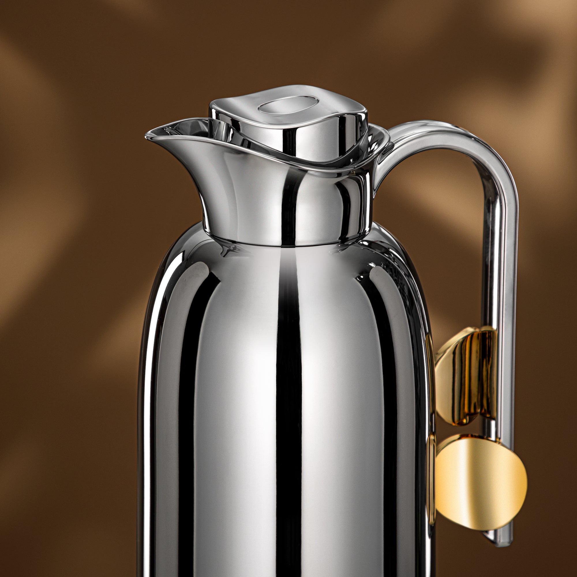 Almarjan Vacuum Flask Set 0.7L + 1L Silver & Gold