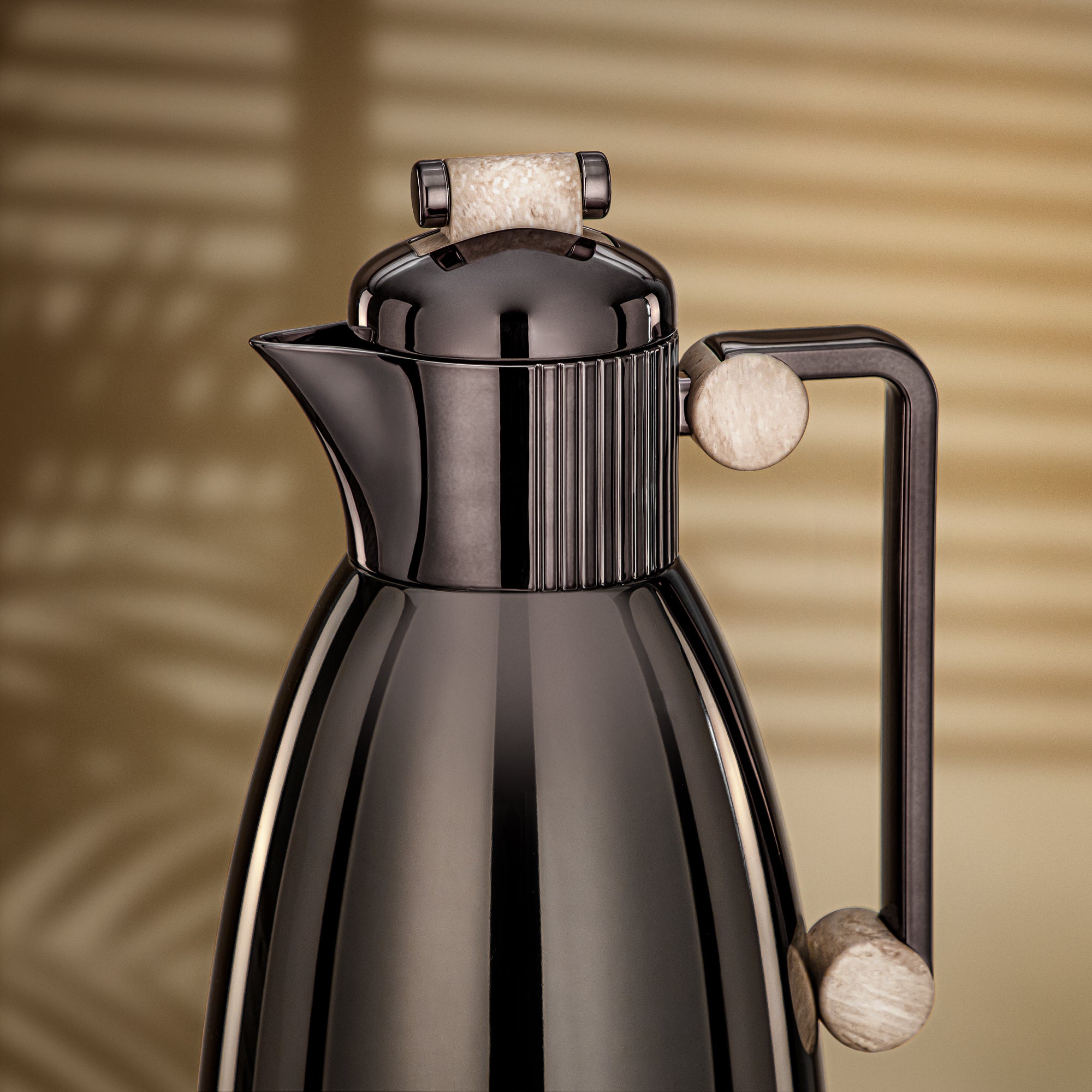 Almarjan Vacuum Flask Set 0.7L & 1L Gun Black & Travertine