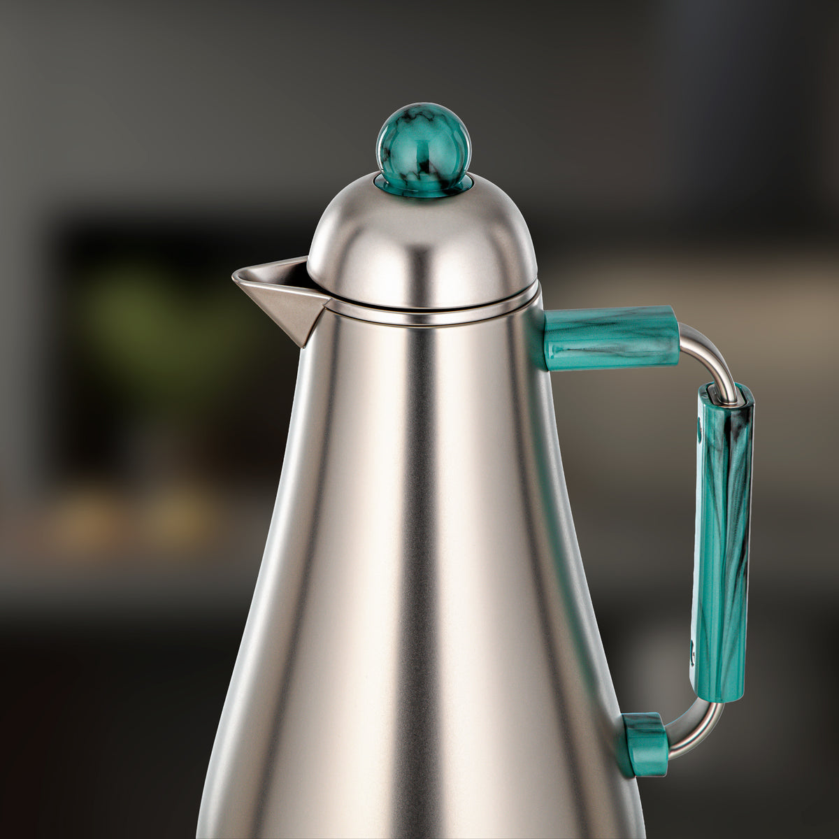 طقم ترامس المرجان قطعتين، نيكل مطفي ورخام تيفاني