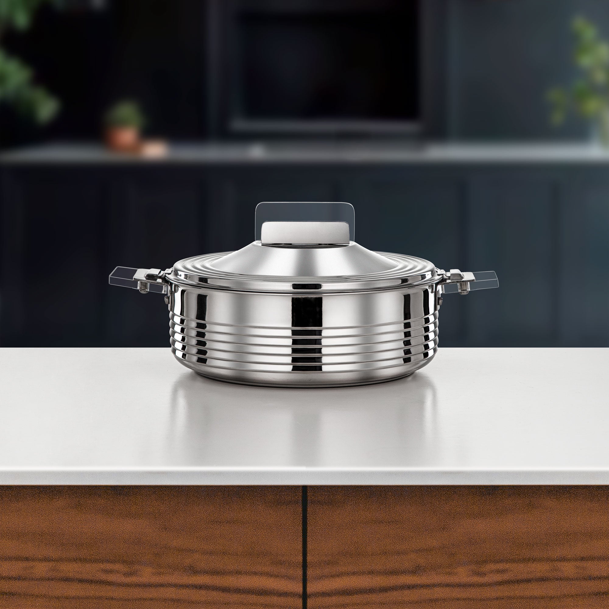 طقم حرارات المرجان مهرة من 3 قطع ستانلس ستيل فضي (H25P3)