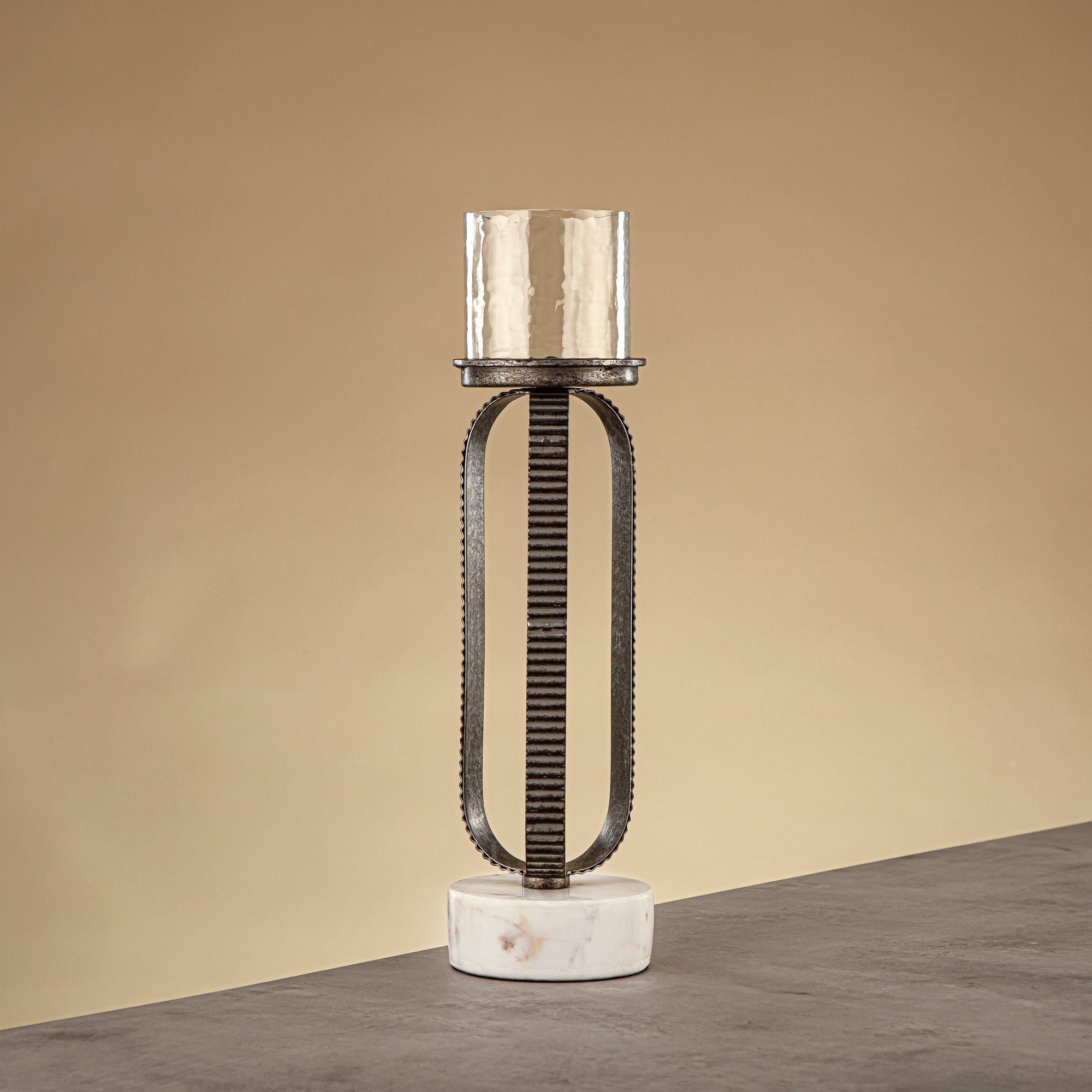 حامل شموع المرجان العمودي 39 سم فضي ريفي