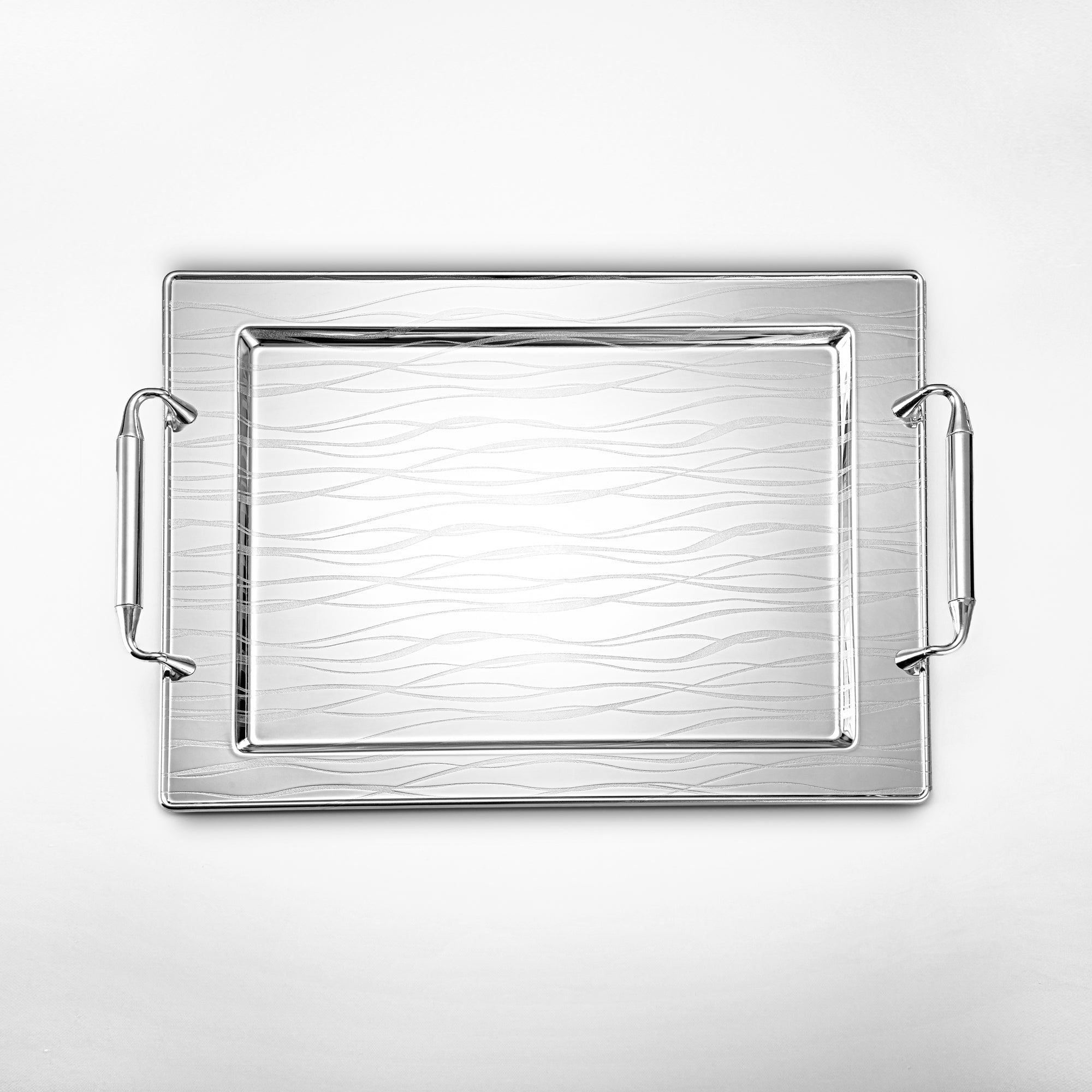 Almarjan 48 CM Serving Tray Silver - HT2308014