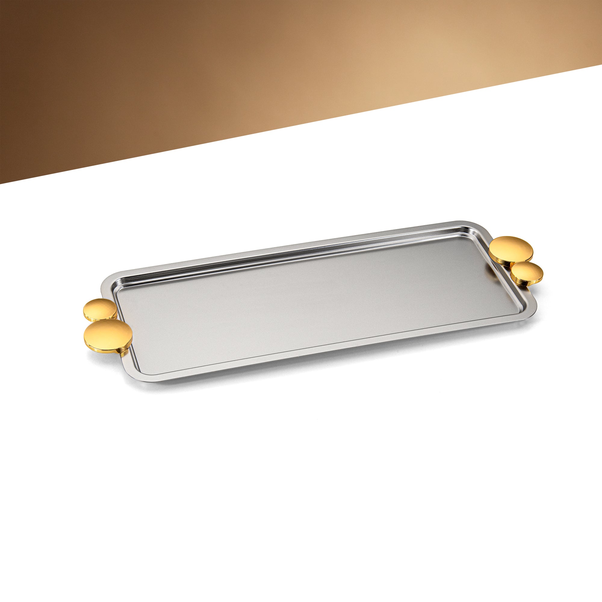 صينية تقديم المرجان 45 سم نيكل وذهب - HT2506017