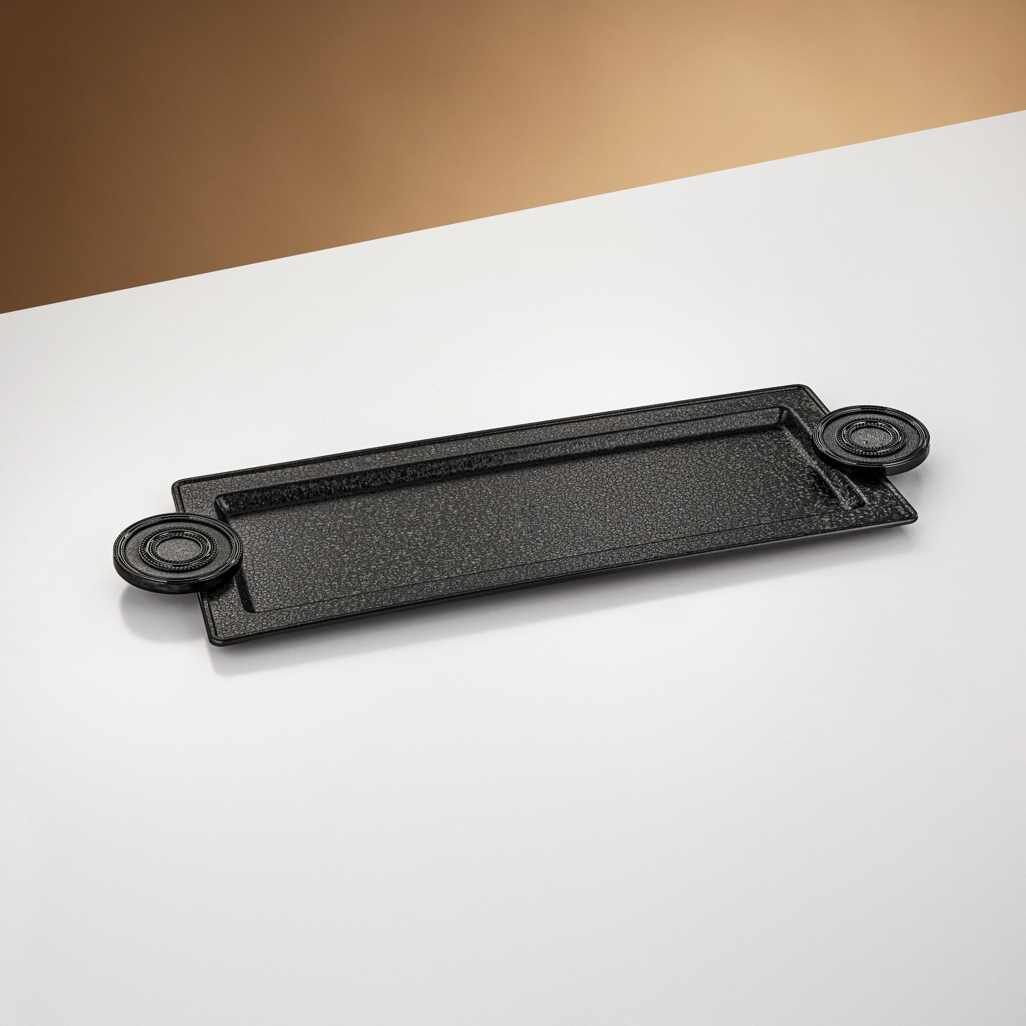 صينية تقديم المرجان 56 سم أسود متشقق