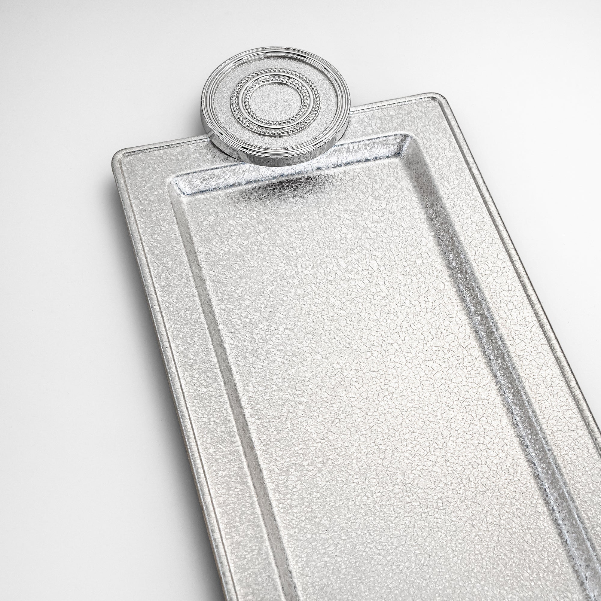 صينية تقديم المرجان 50 سم فضي بتصميم متشقق